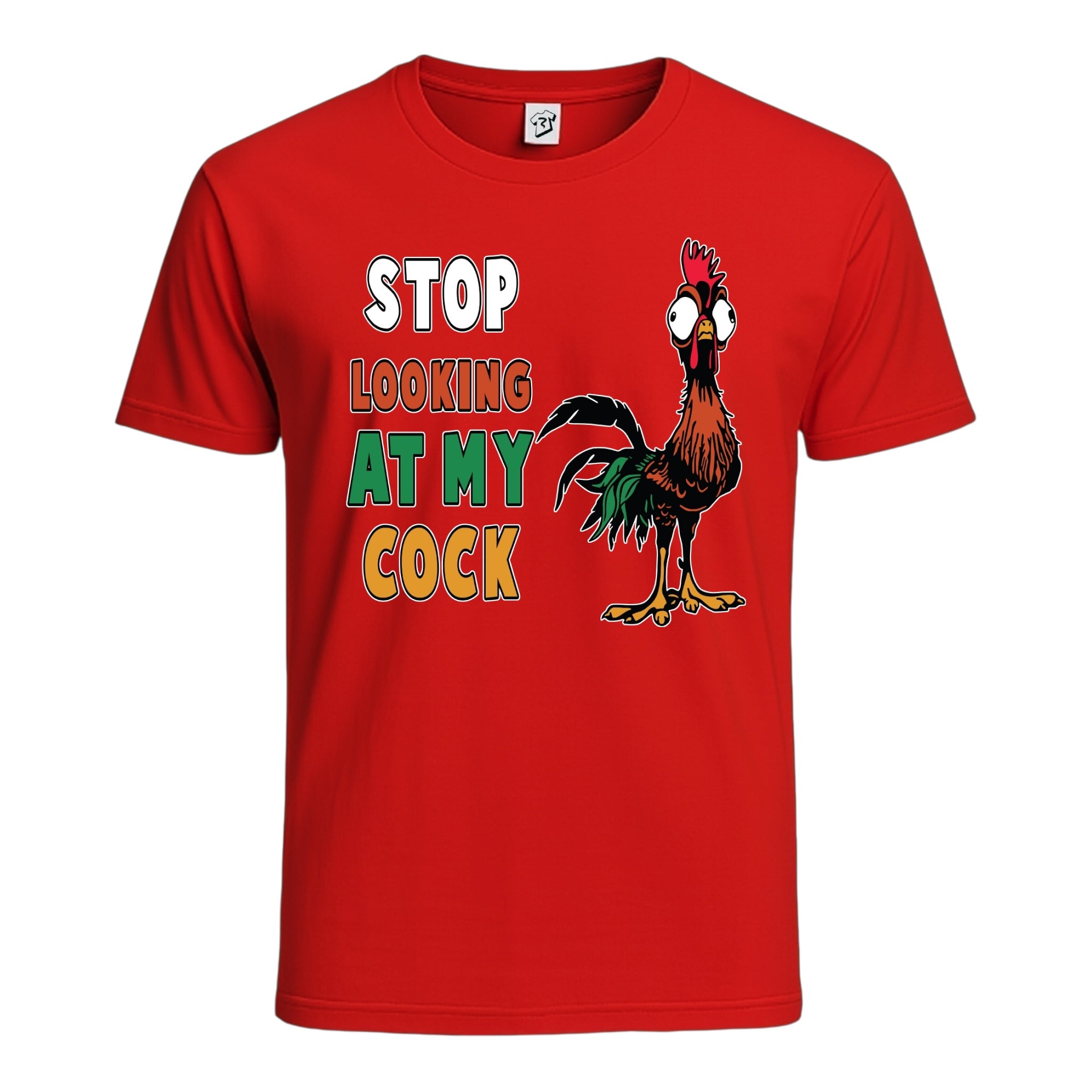 Tees Club graphic tee Stop Looking At My Cock - Cotton Tee Navy Size 2XL detail