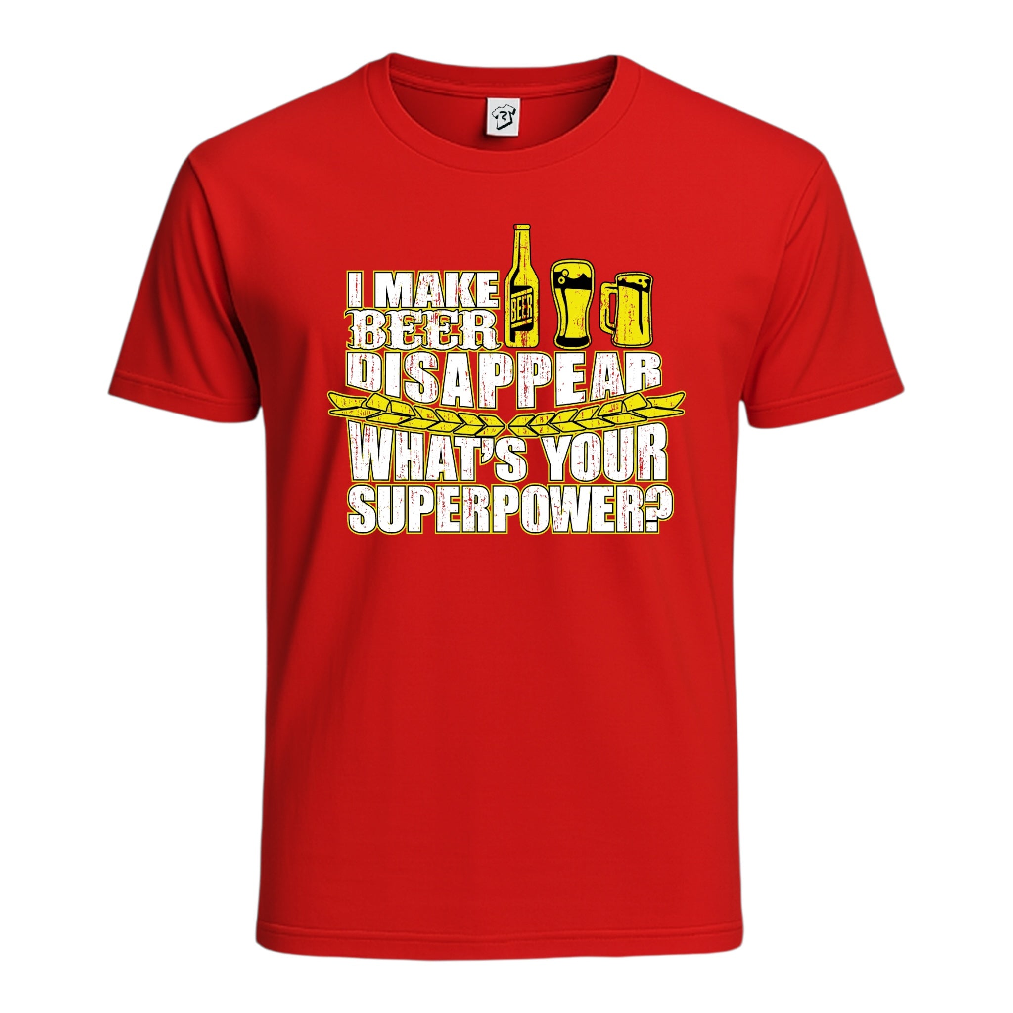 Tees Club graphic tee I Make Beer Disappear What's Your Superpower? - Cotton Tee Navy Size 2XL detail