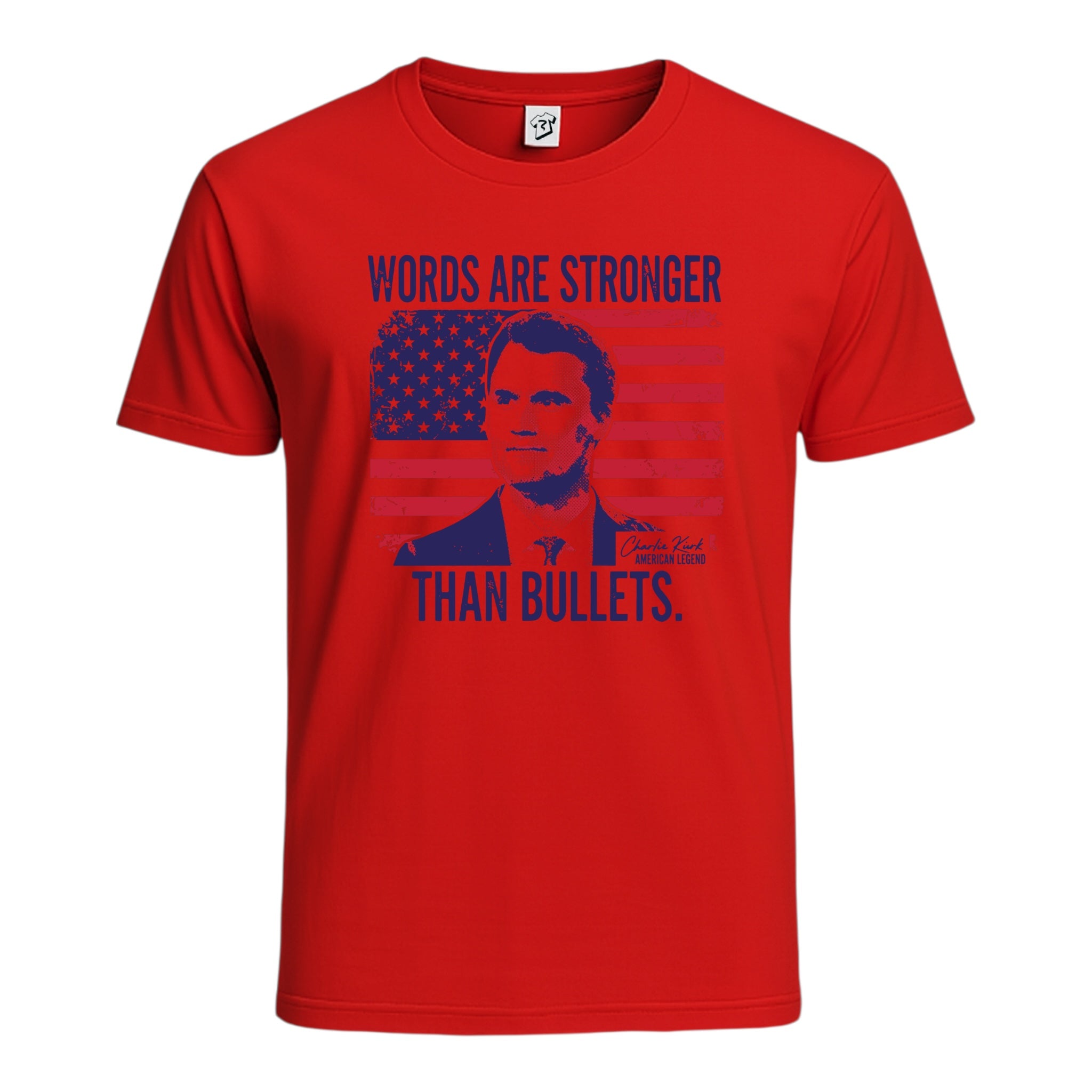 Tees Club graphic tee Words Are Stronger Than Bullets Charlie Kirk - Cotton Tee Pink Size XL detail