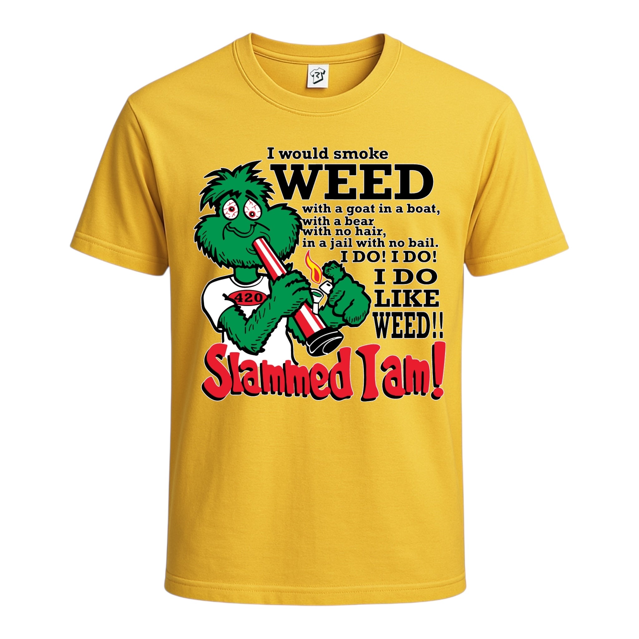 Tees Club graphic tee Slammed I Am Weed - Cotton Tee Navy Size XL detail