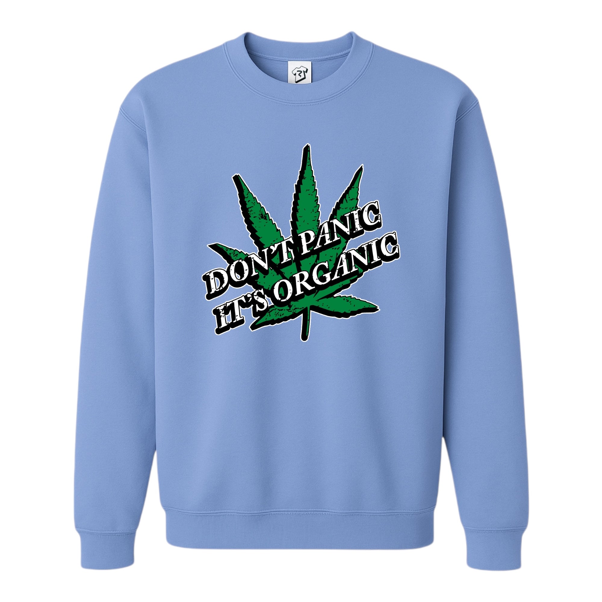 Tees Club crewneck sweatshirt Don't Panic It's Organic - Sweatshirt Black Size S back view