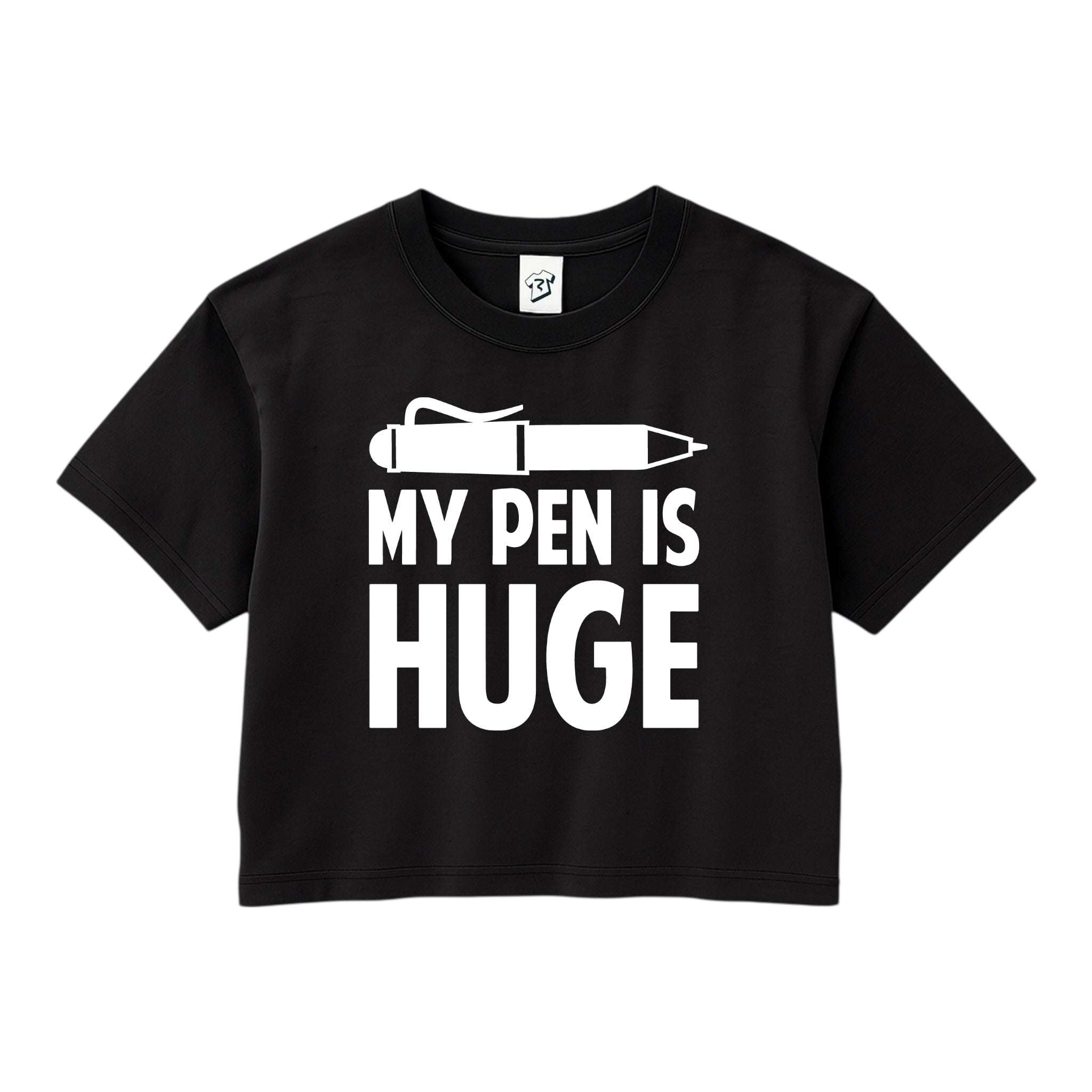 Tees Club crop top My Pen Is Huge - Crop Top Black Size S detail