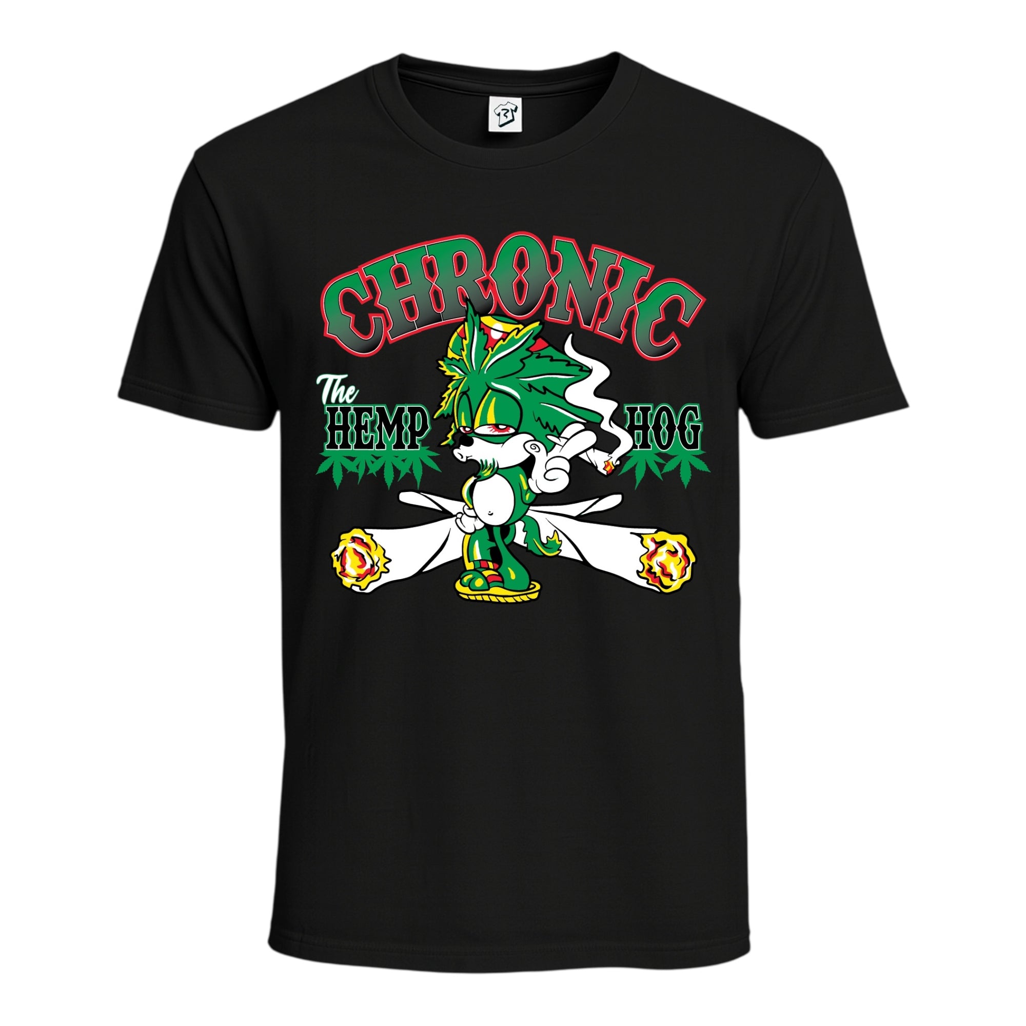 Tees Club graphic tee Chronic Hemp Dog - Cotton Tee Navy Size S back view