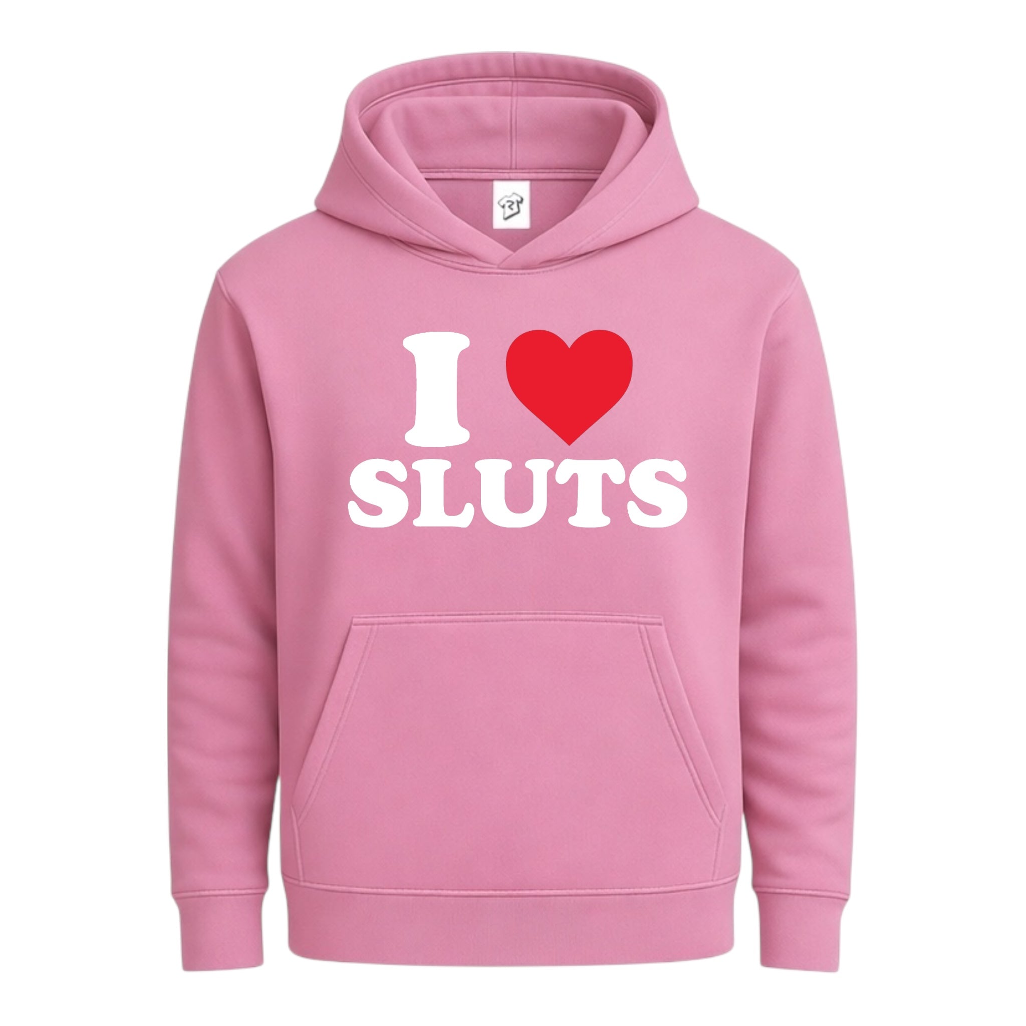 Tees Club streetwear hoodie I Love Sluts - Hoodie Navy Size M detail