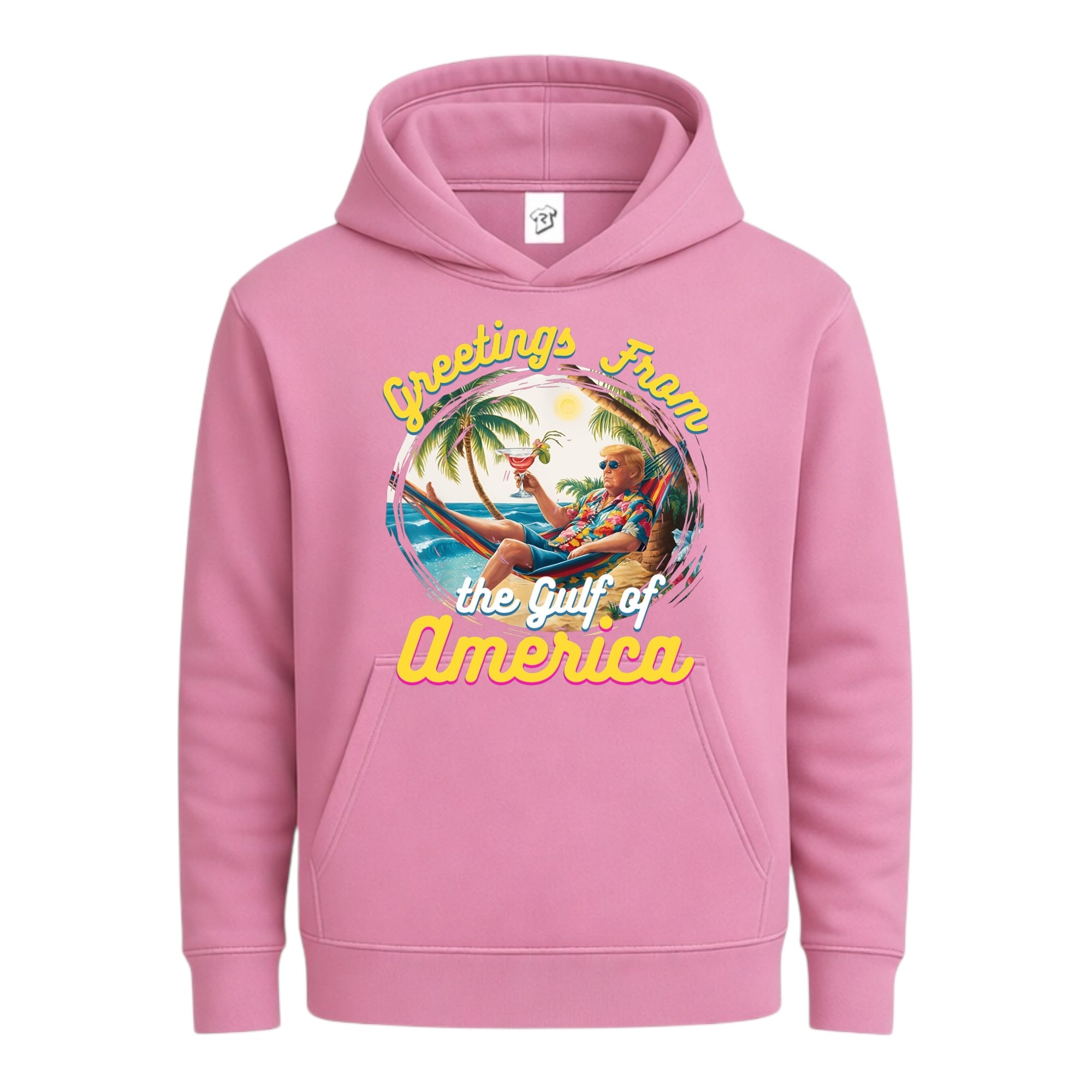 Tees Club streetwear hoodie Greetings From Gulf of America - Hoodie Navy Size S front view