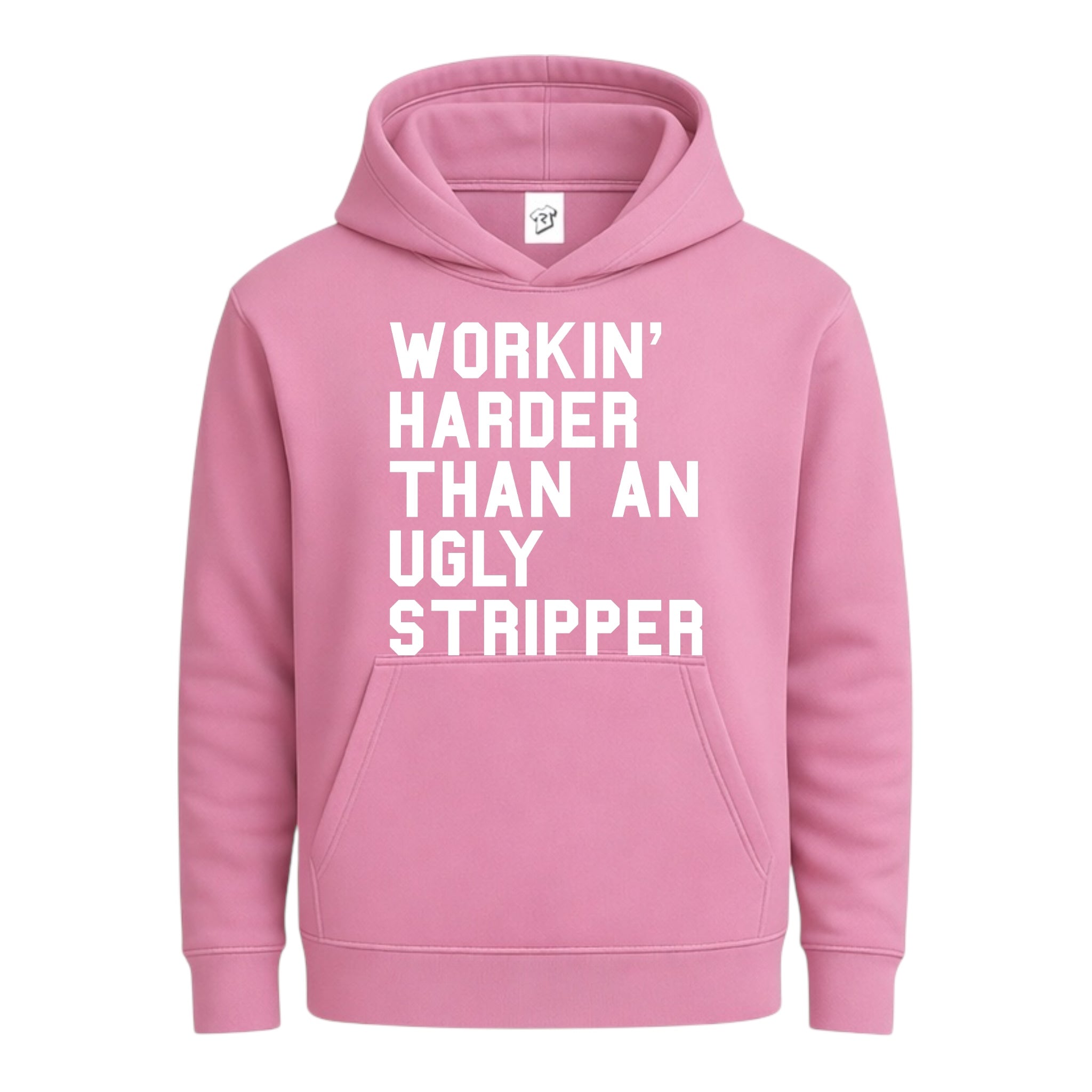 Tees Club streetwear hoodie Workin' Harder Than an Ugly Stripper - Hoodie Navy Size M detail