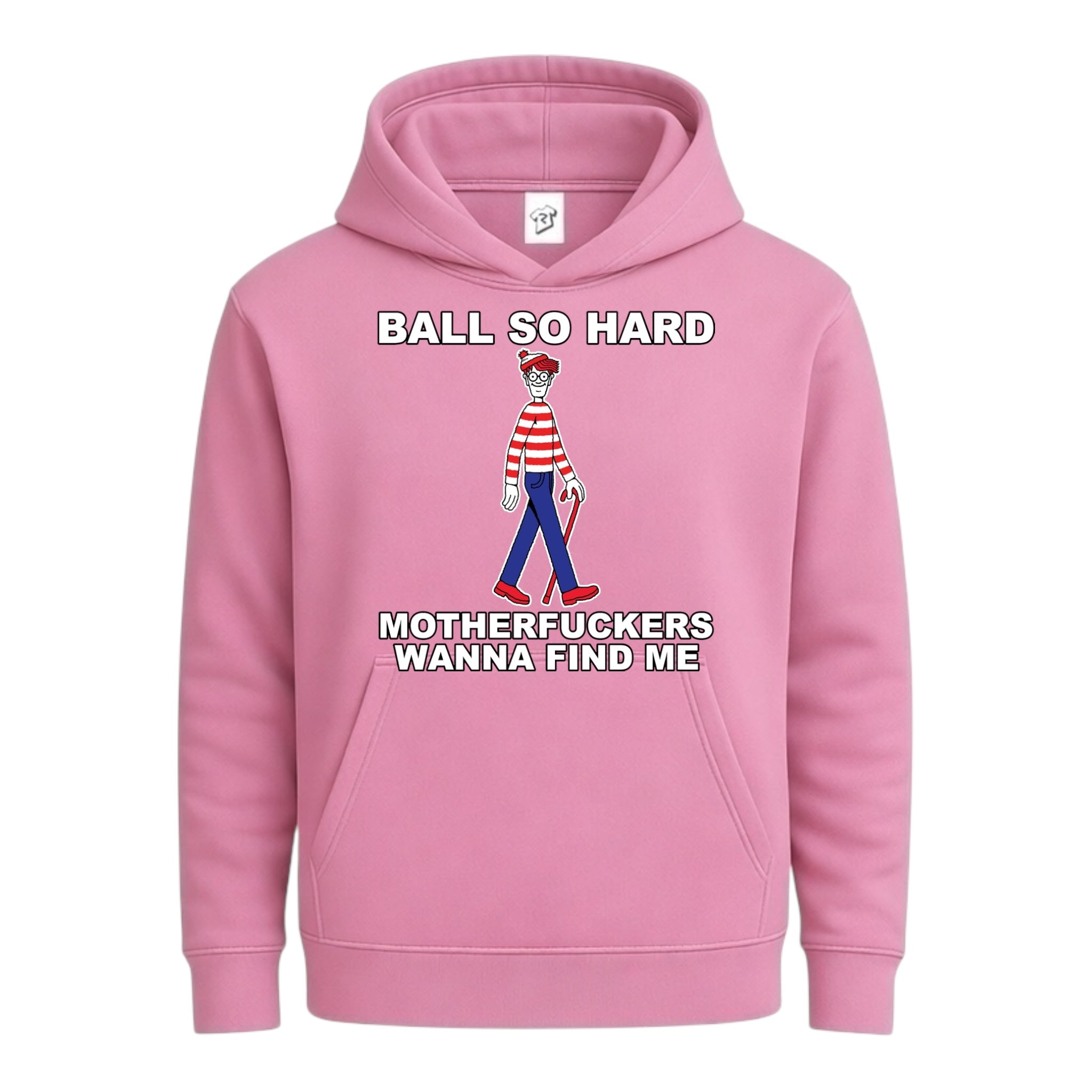 Tees Club streetwear hoodie Ball So Hard Motherfuckers Wanna Find Me (Waldo) - Hoodie Navy Size L detail