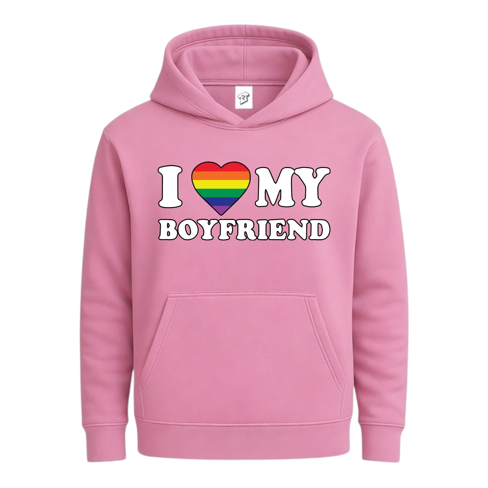 Tees Club streetwear hoodie I Love My Boyfriend (Pride) - Hoodie Navy Size M detail