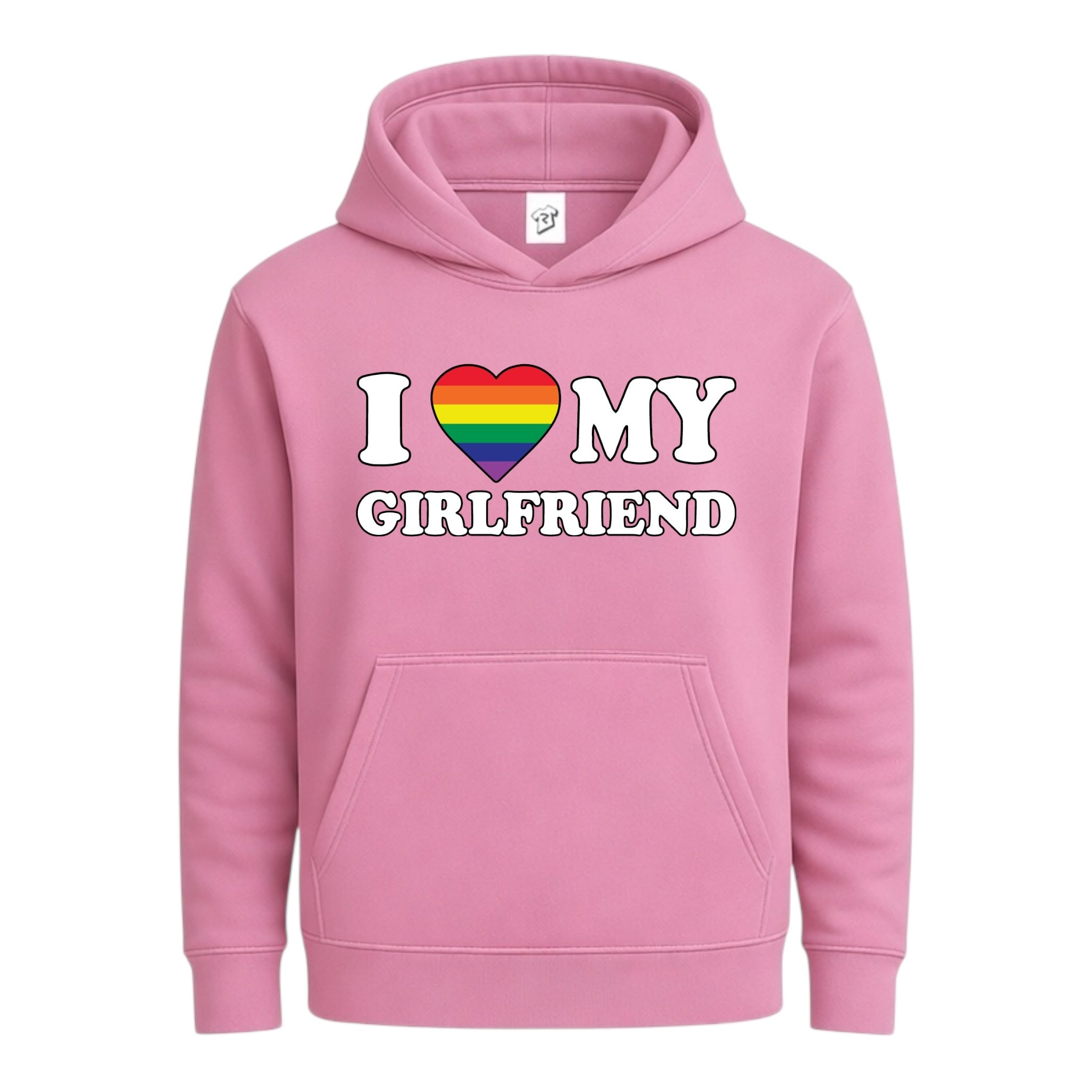 Tees Club streetwear hoodie I Love My Girlfriend (Pride) - Hoodie Navy Size L detail