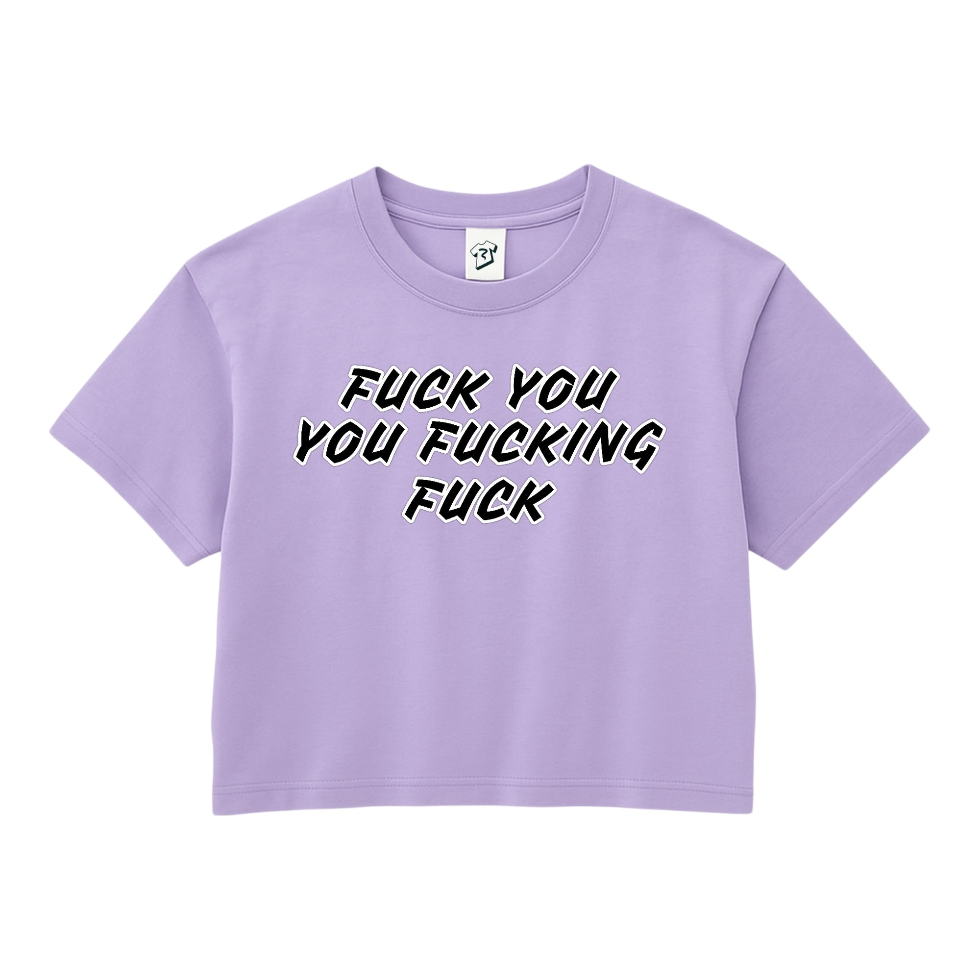 Tees Club crop top Fuck You You Fucking Fuck - Crop Top Black Size XS front view