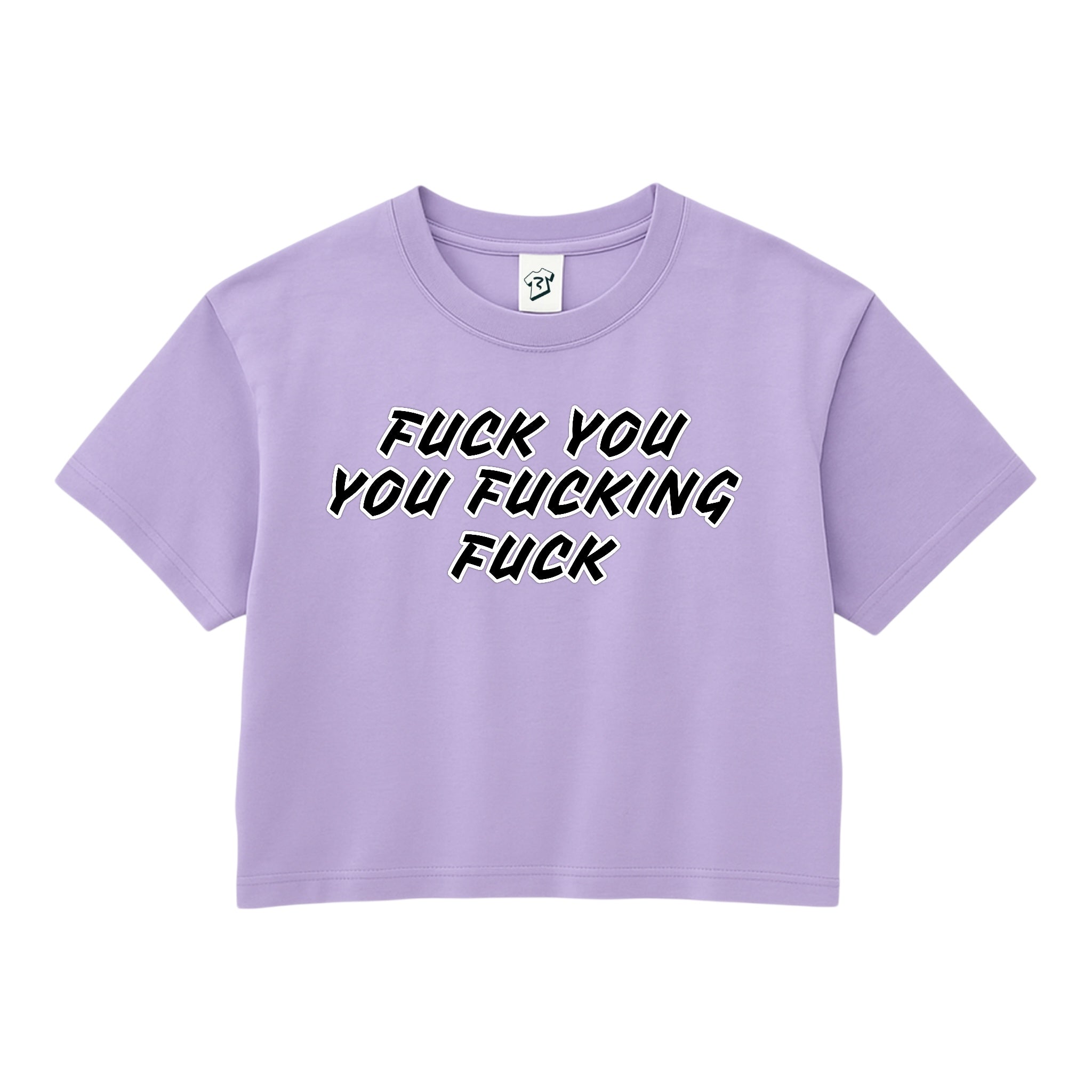 Tees Club crop top Fuck You You Fucking Fuck - Crop Top Black Size XS front view