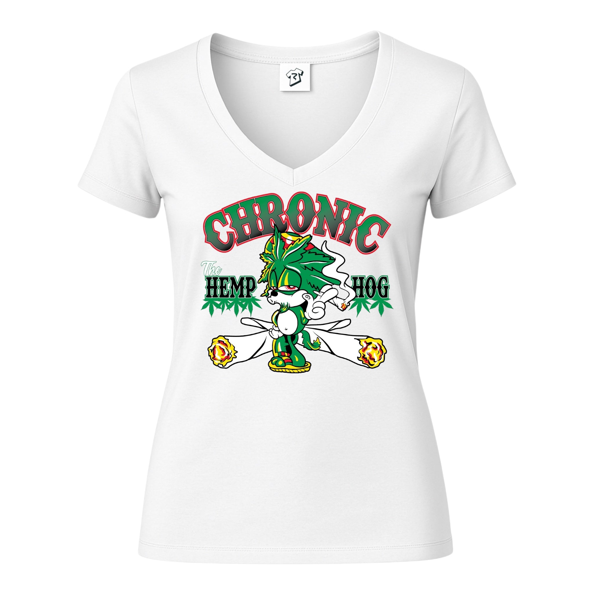 Tees Club v-neck t-shirt Chronic Hemp Dog - V-Neck Tee Black Size M detail