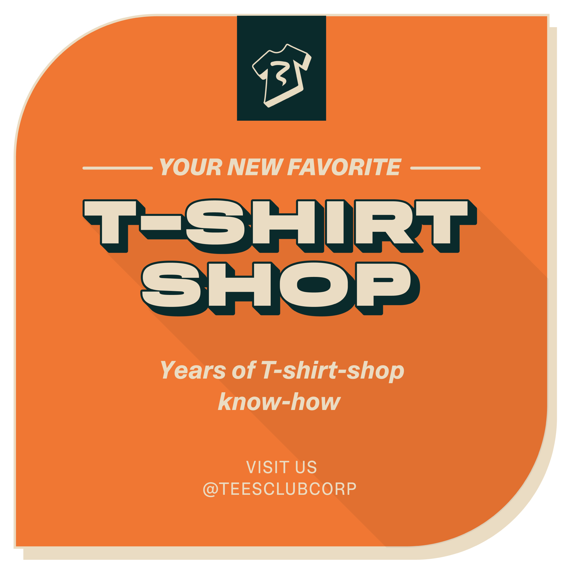 Brand banner introducing an online t-shirt shop, highlighting expertise in graphic apparel and streetwear