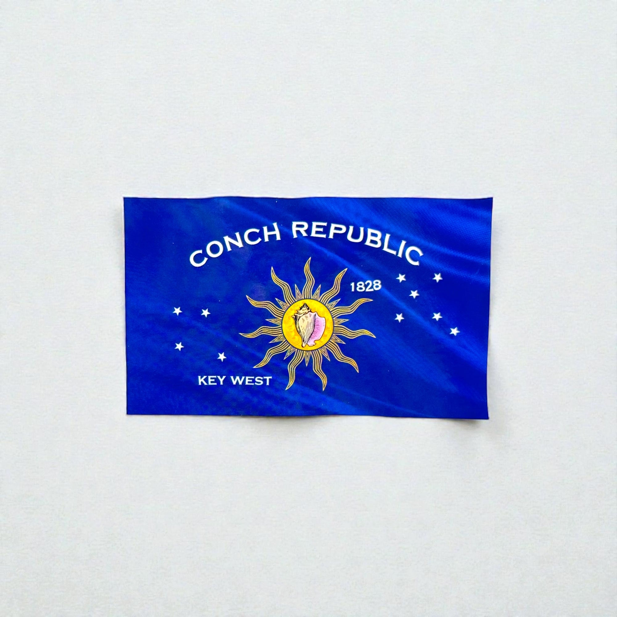 Tees Club vinyl sticker pack Conch Republic Flag - Sticker (4" x 3") X3 pack front view