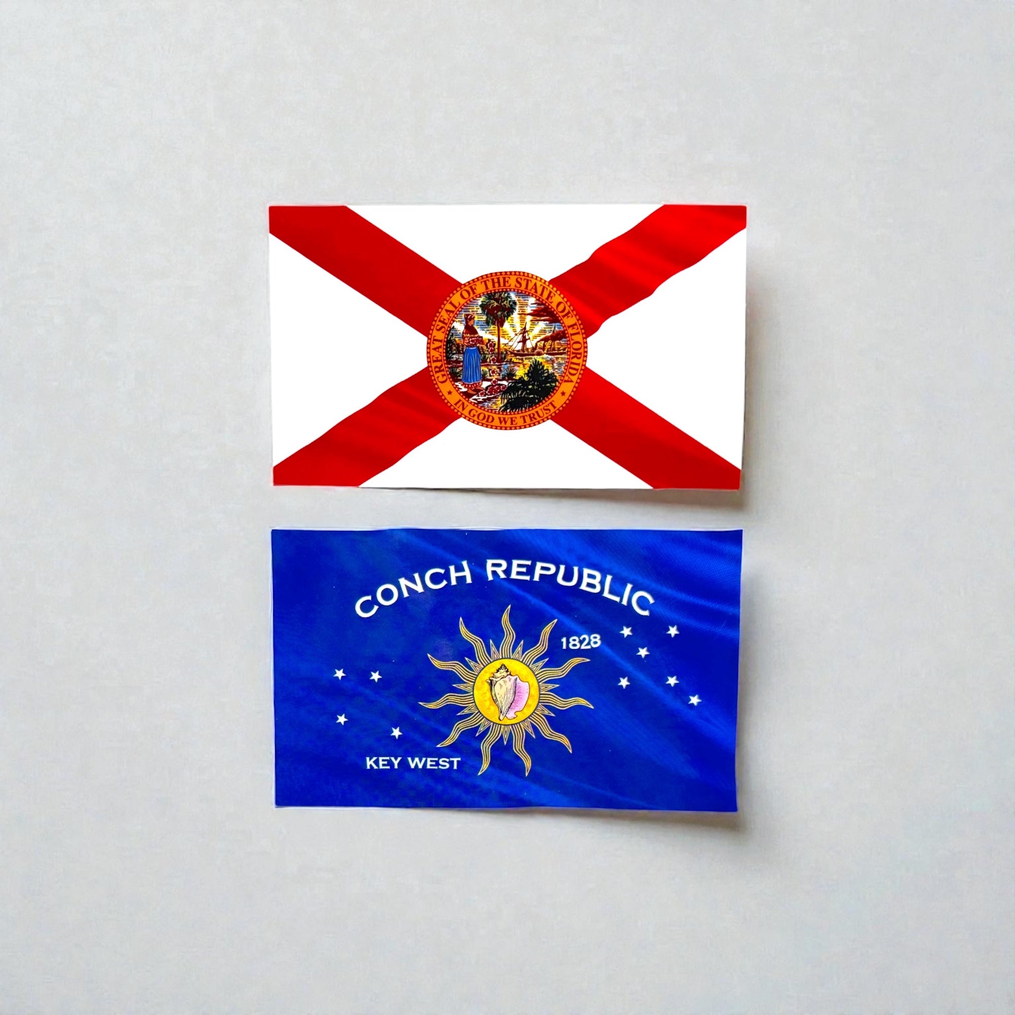 Tees Club vinyl sticker pack Florida Flag Pack - Stickers (4" x 3") X3 pack detail
