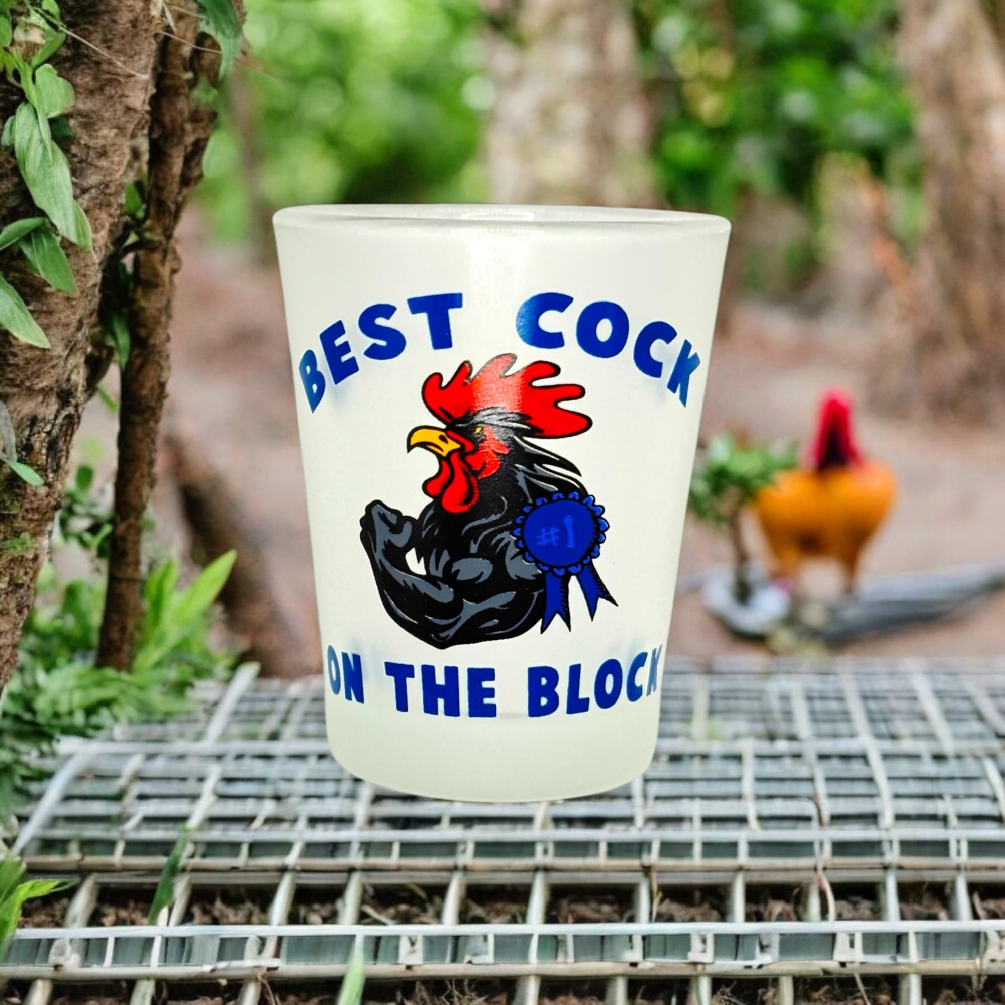 Tees Club shot glass set Best Cock on the Block - Funny Shot Glass detail