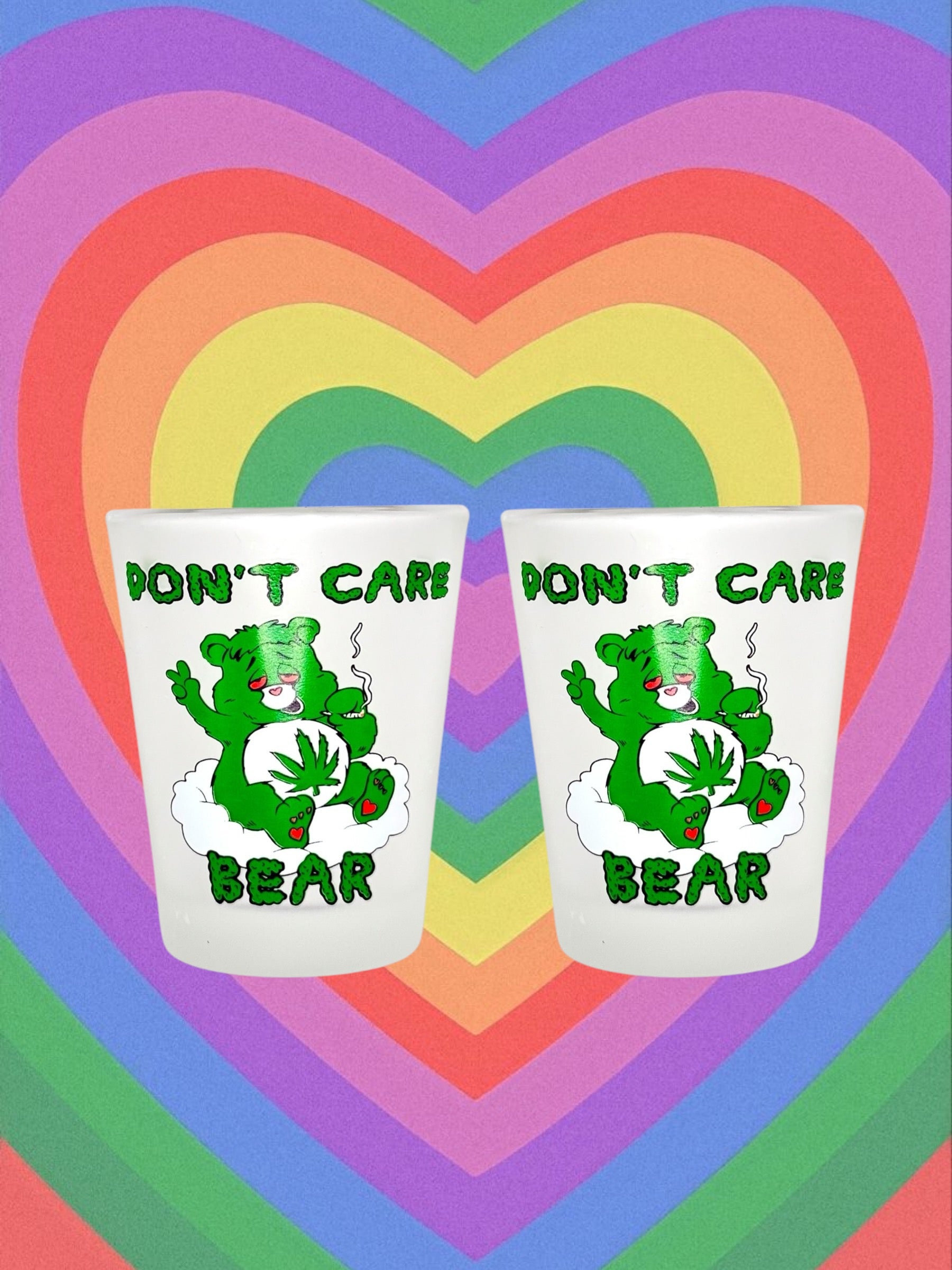 "Don't Care Bear" Funny Shot Glass