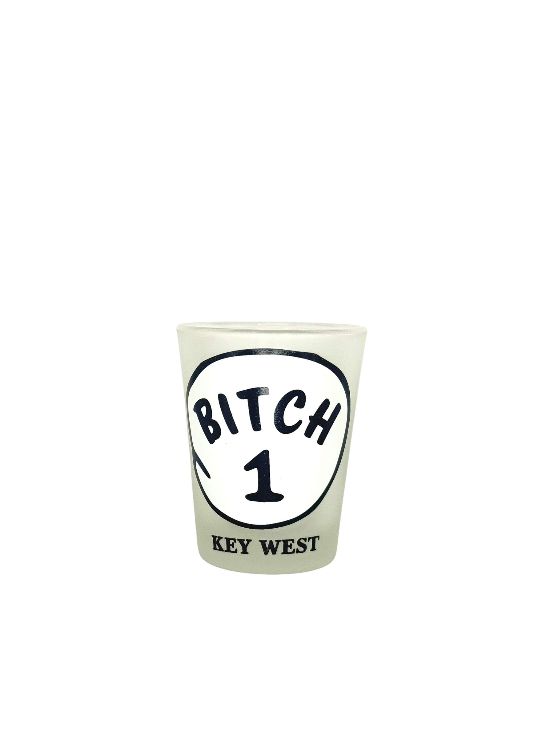 Tees Club shot glass set Bitch 1, 2 - Funny Shot Glasses KW back view