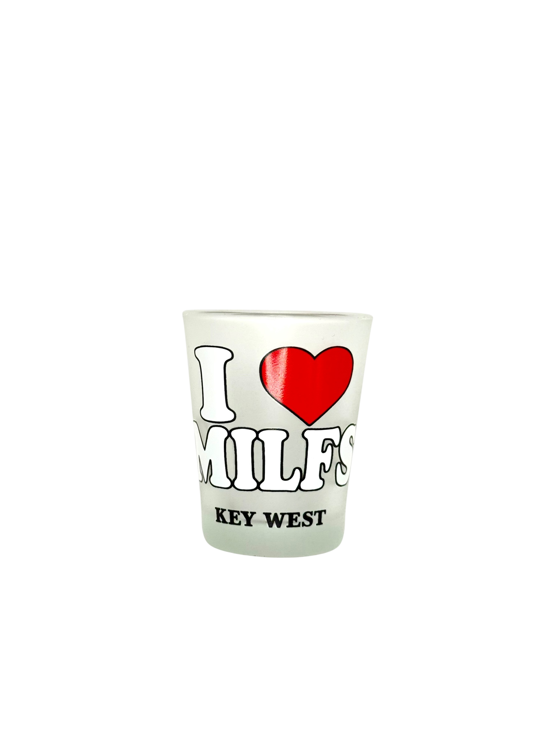 Tees Club shot glass set I Love MILFS - Funny Shot Glass KW back view