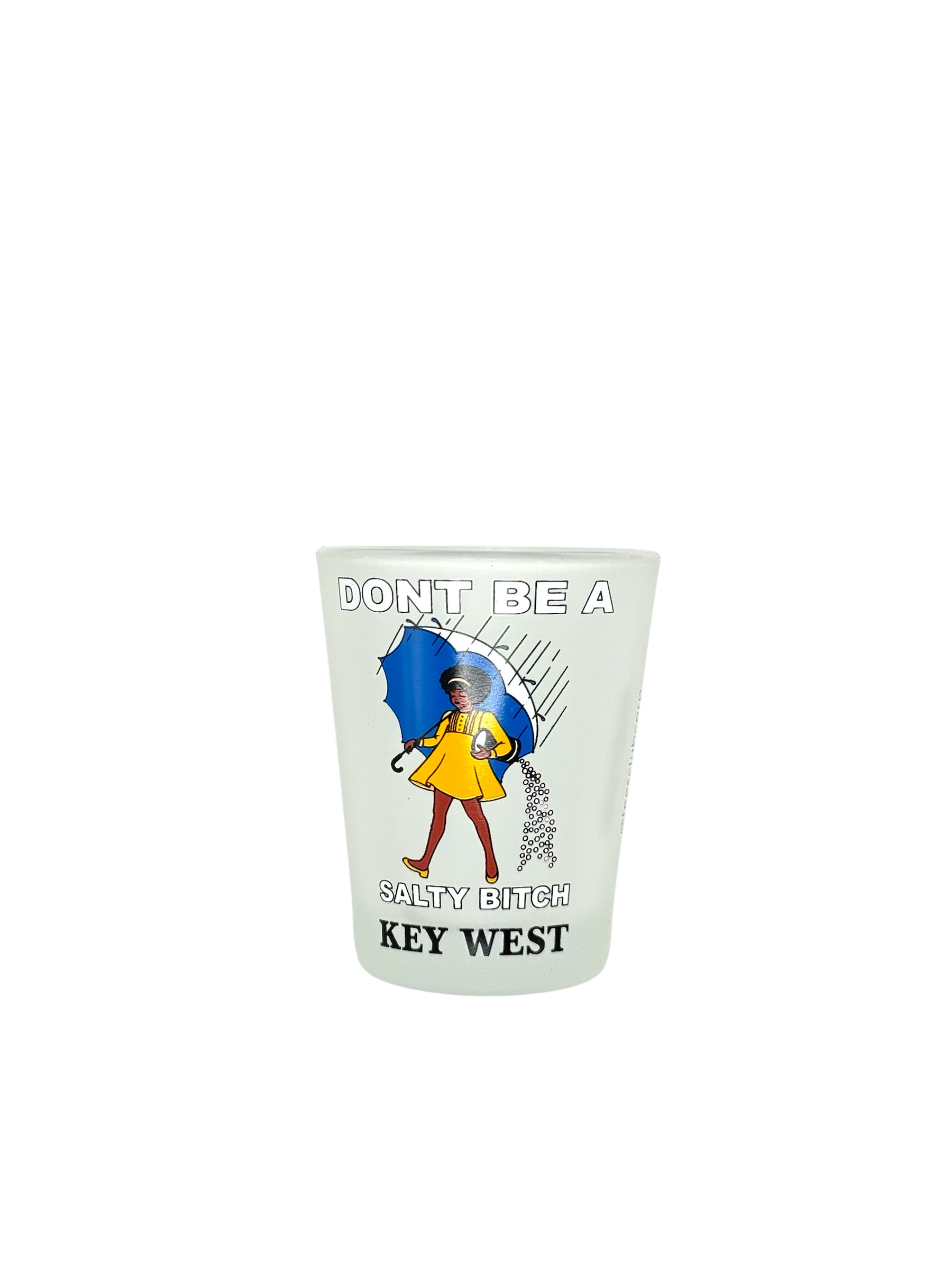 Tees Club shot glass set Don't Be a Salty Bitch (Curly) - Funny Shot Glass KW back view