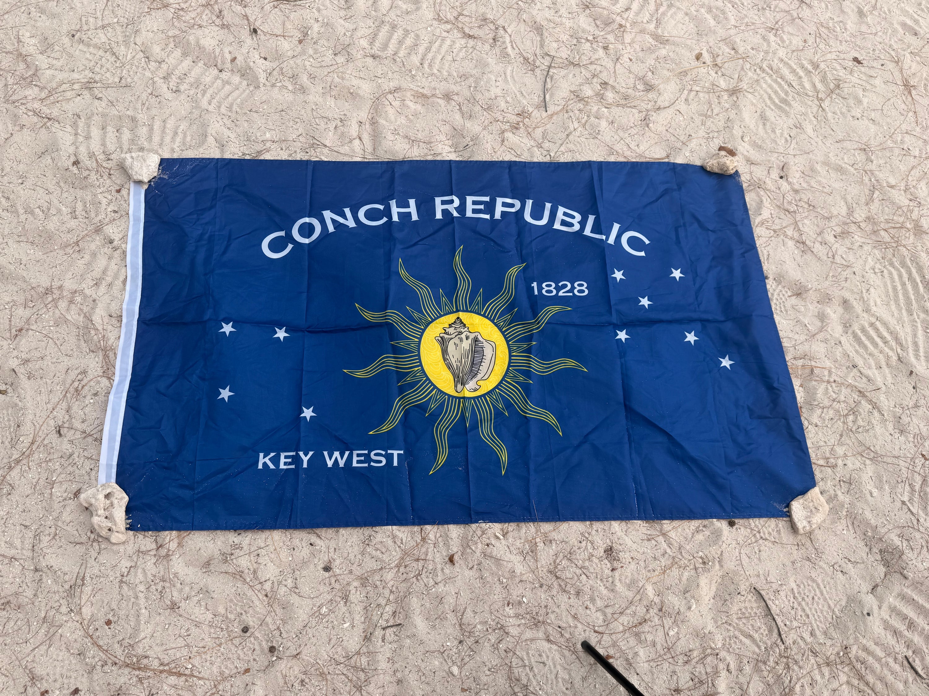 Tees Club graphic tee Conch Republic Flag (3'x5') back view