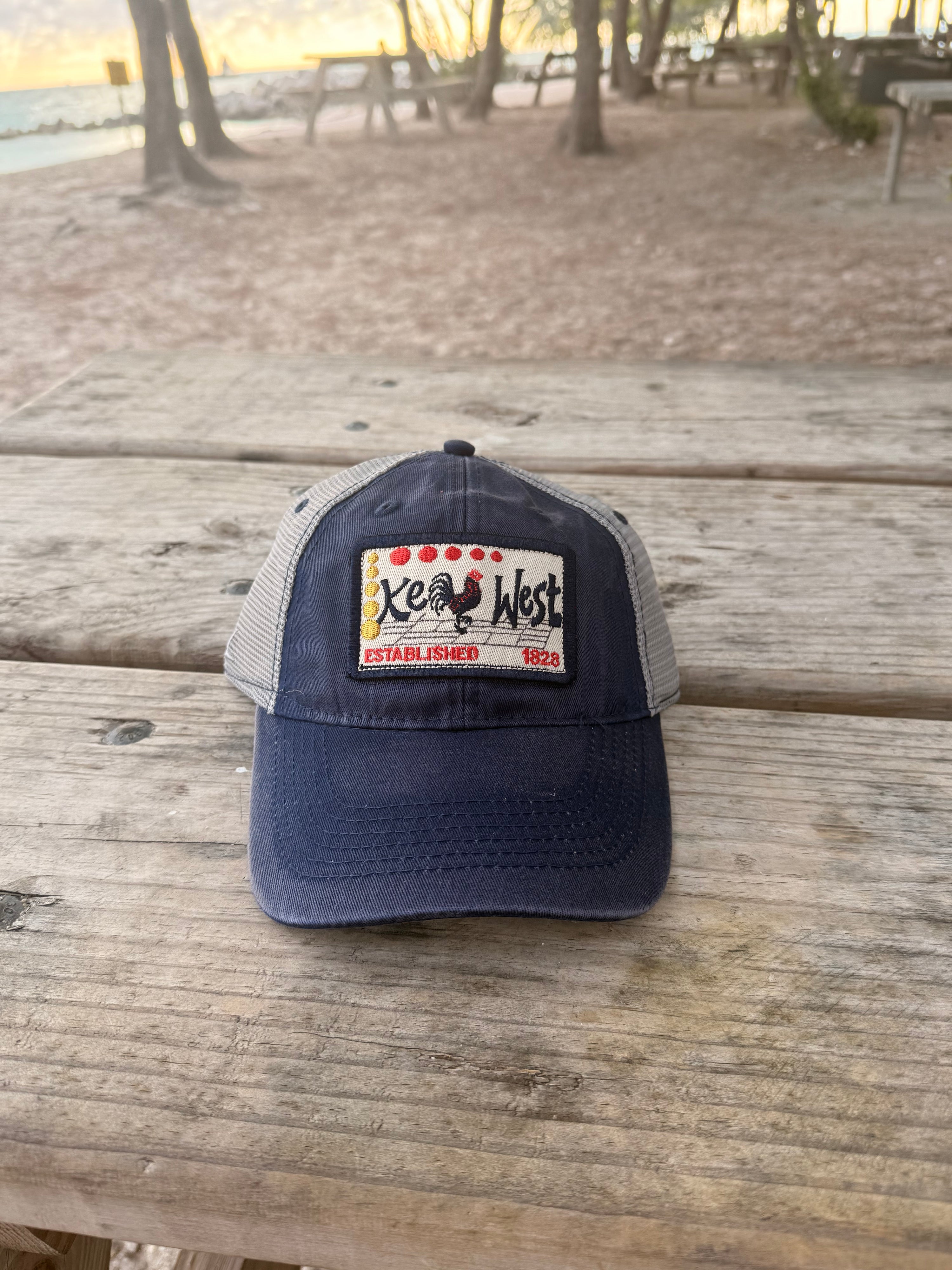 Tees Club baseball cap Key West Rooster Navy - Baseball Cap KW back view