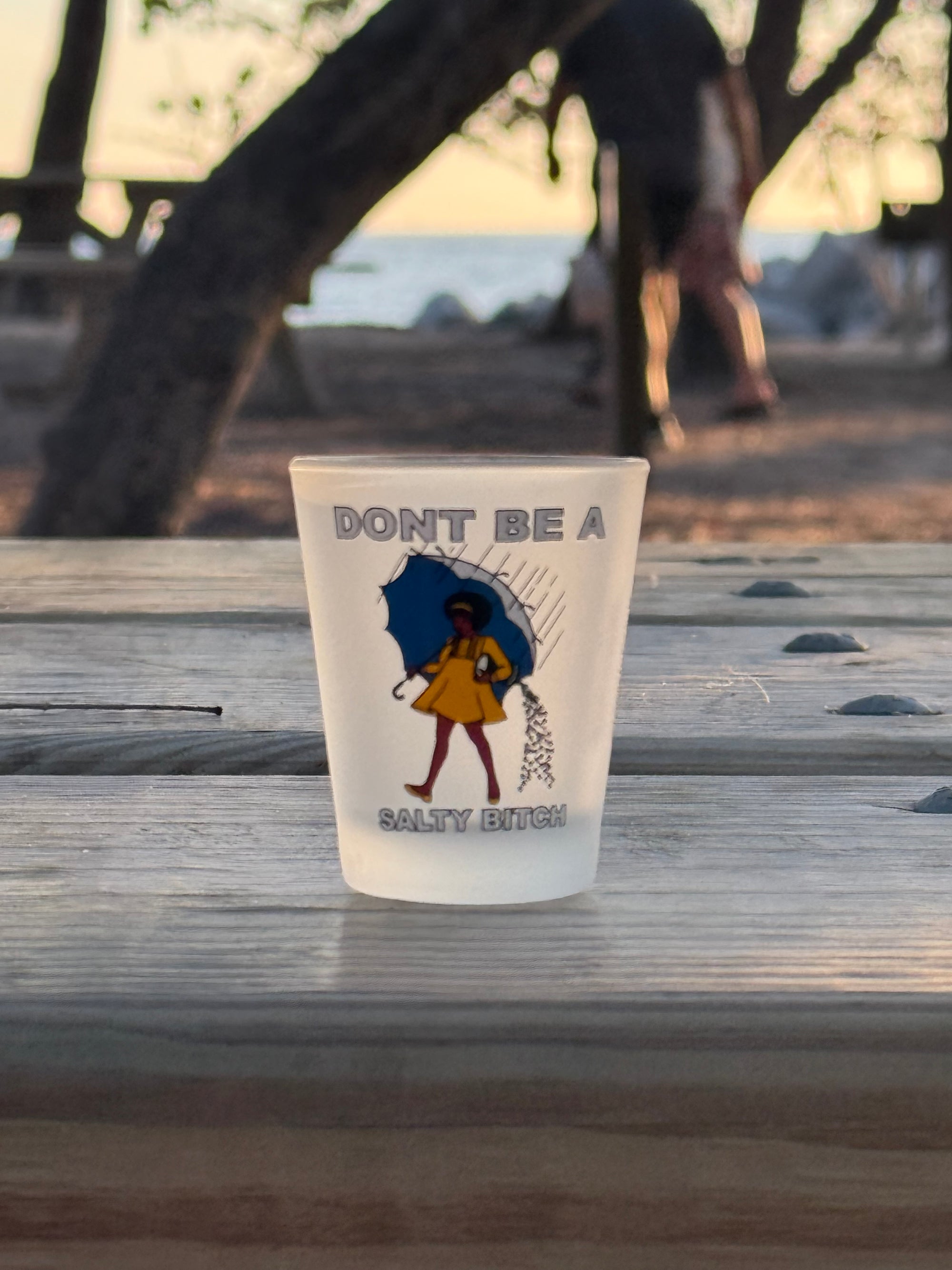 "Don't Be a Salty Bitch (Curly Girl)" Funny Shot Glass