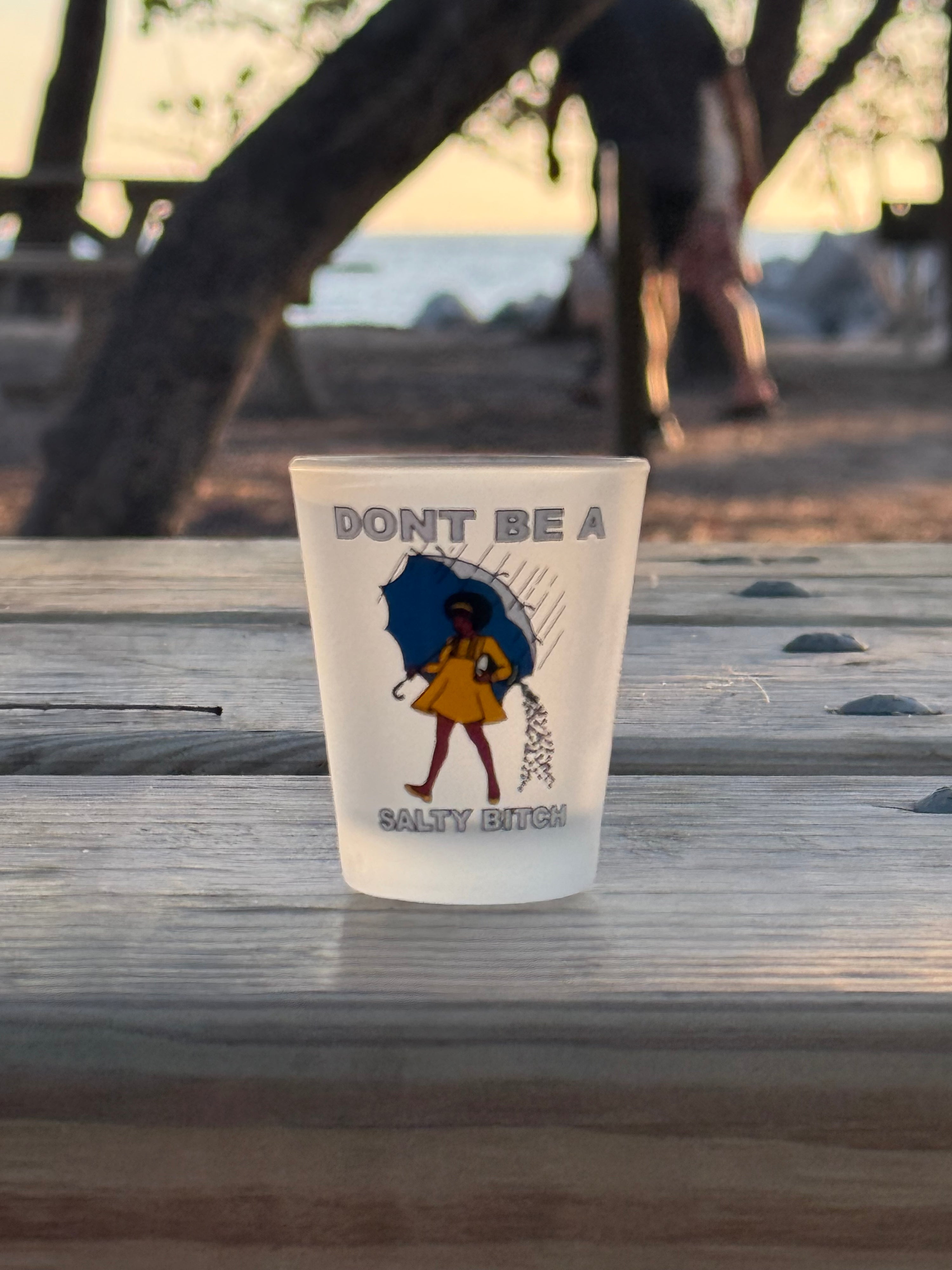 "Don't Be a Salty Bitch (Curly Girl)" Funny Shot Glass