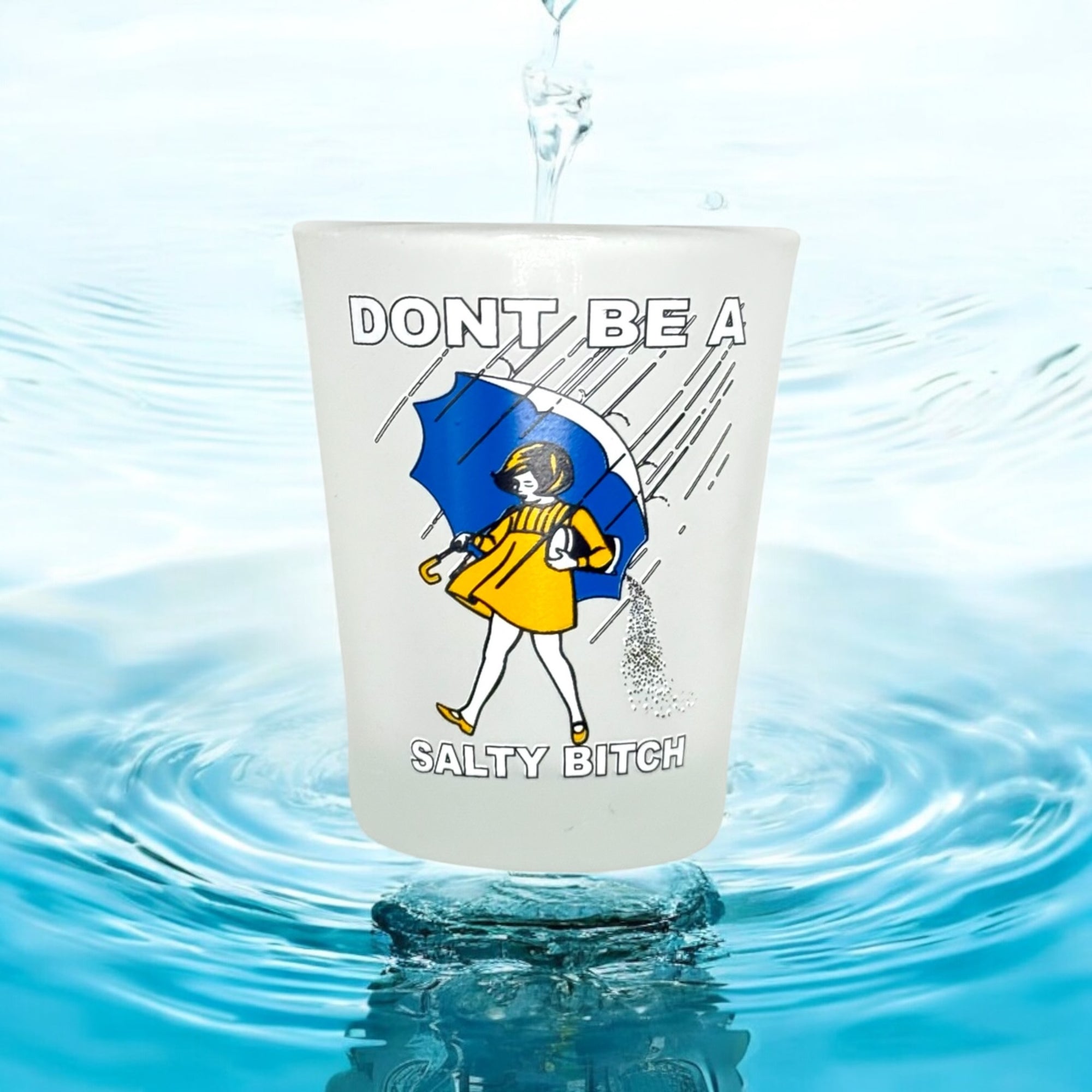 Tees Club shot glass set Don't Be a Salty Bitch - Funny Shot Glass detail