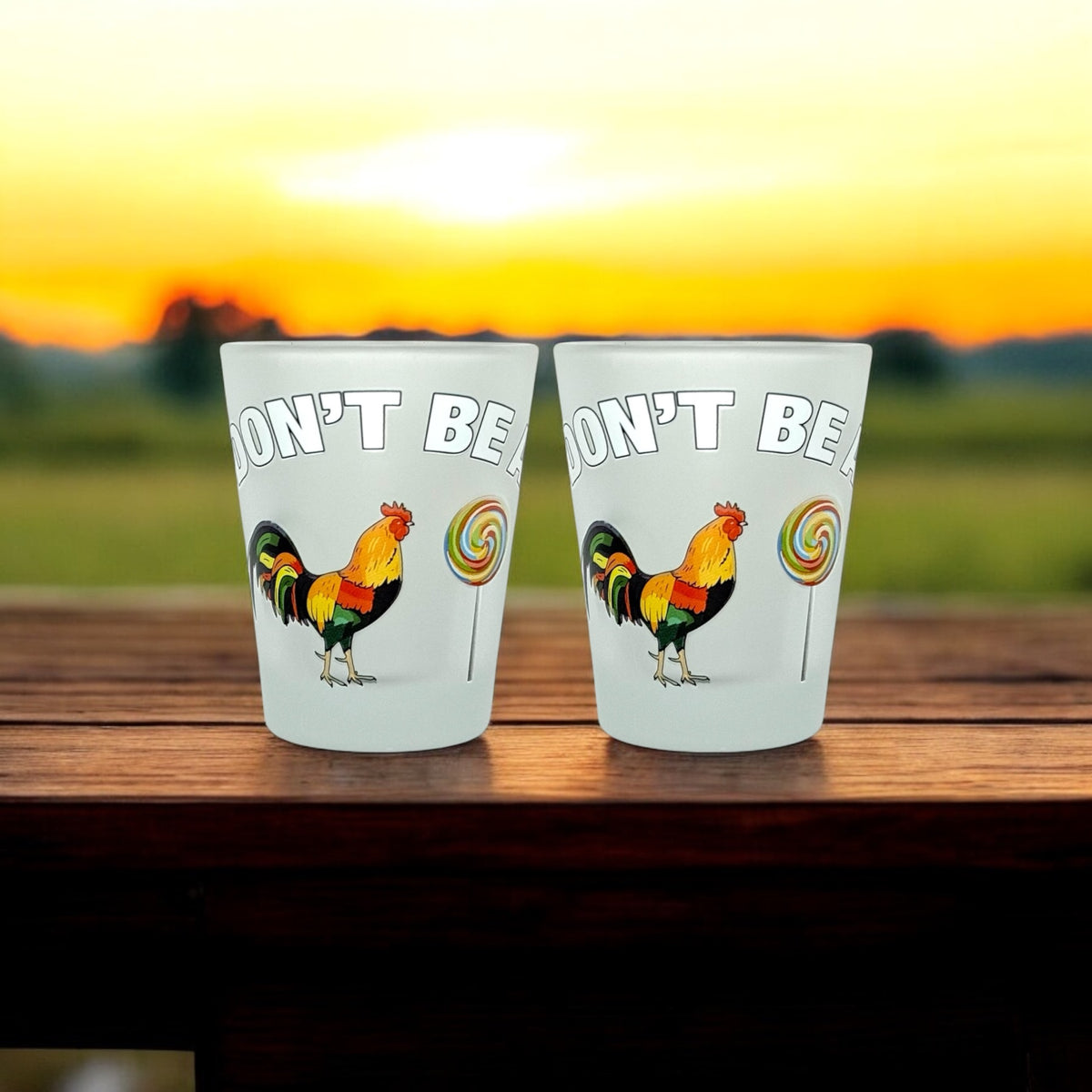Tees Club shot glass set Don't Be a Cock Sucker - Funny Shot Glass detail