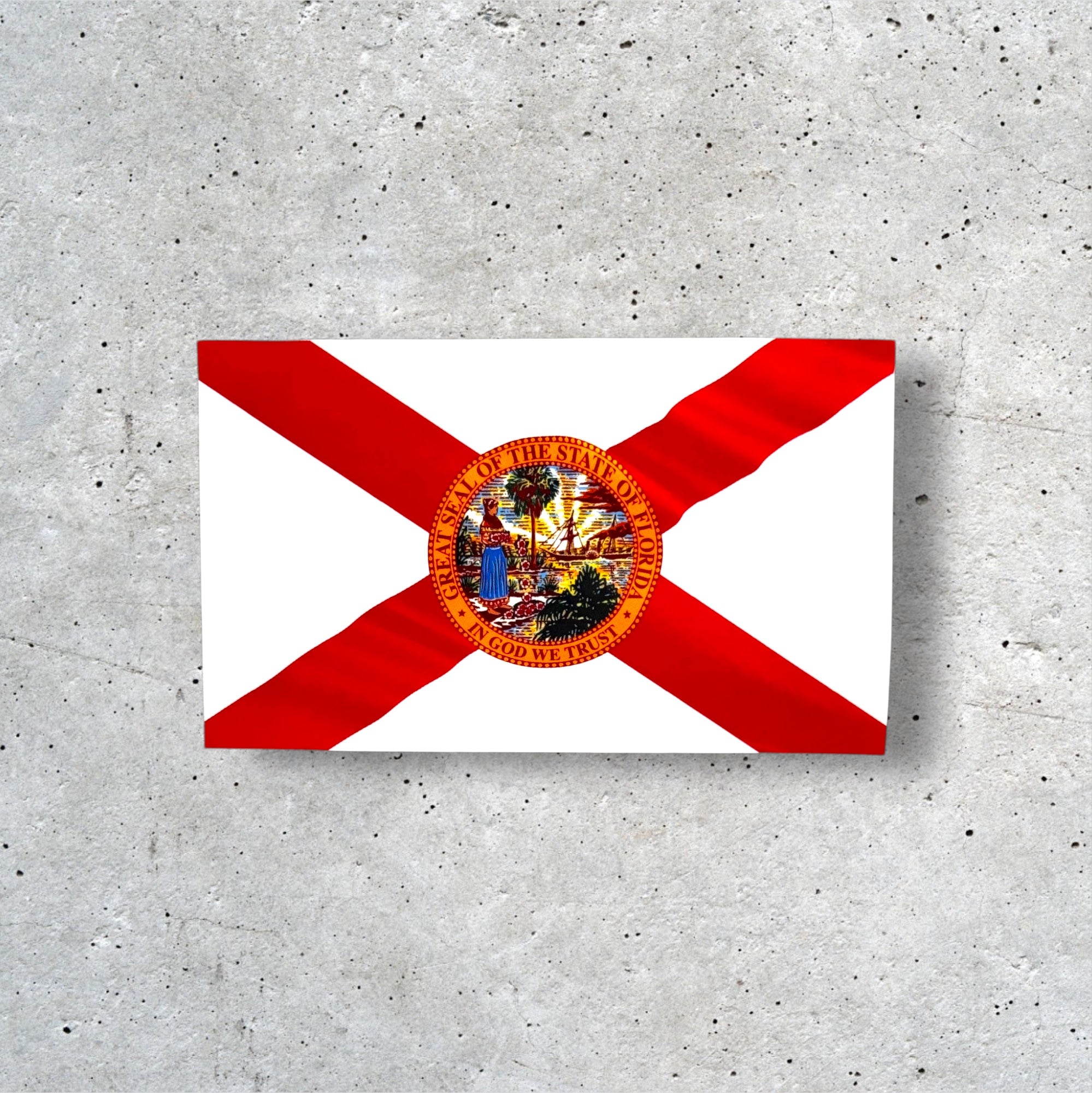 Tees Club vinyl sticker pack Florida Flag - Sticker (4" x 3") X3 pack detail