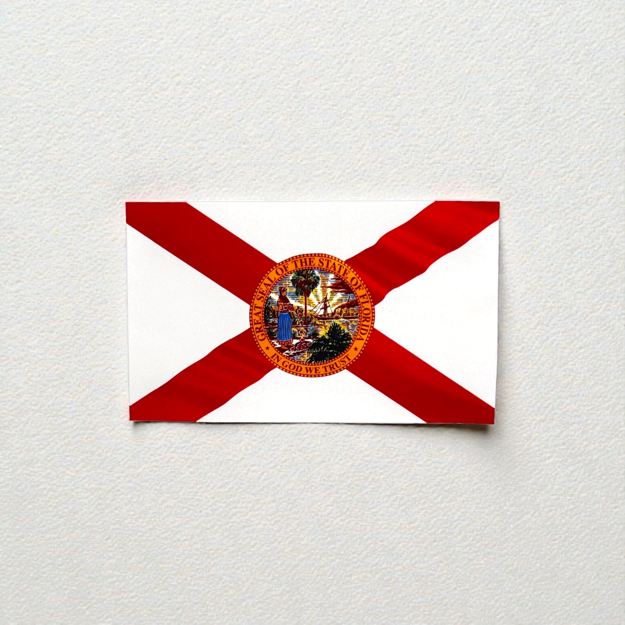 Tees Club vinyl sticker pack Florida Flag - Sticker (4" x 3") X3 pack front view