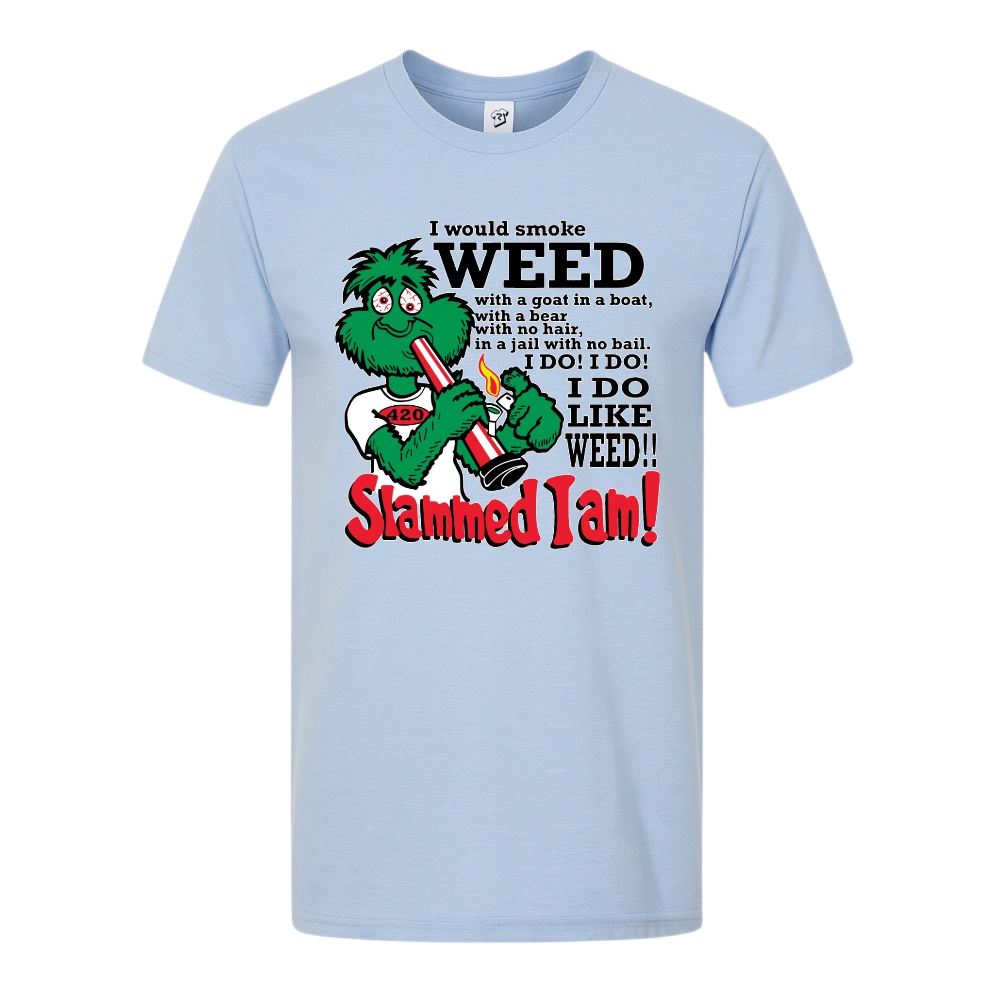 Tees Club graphic tee Slammed I Am Weed - Premium Tee Black Size S back view