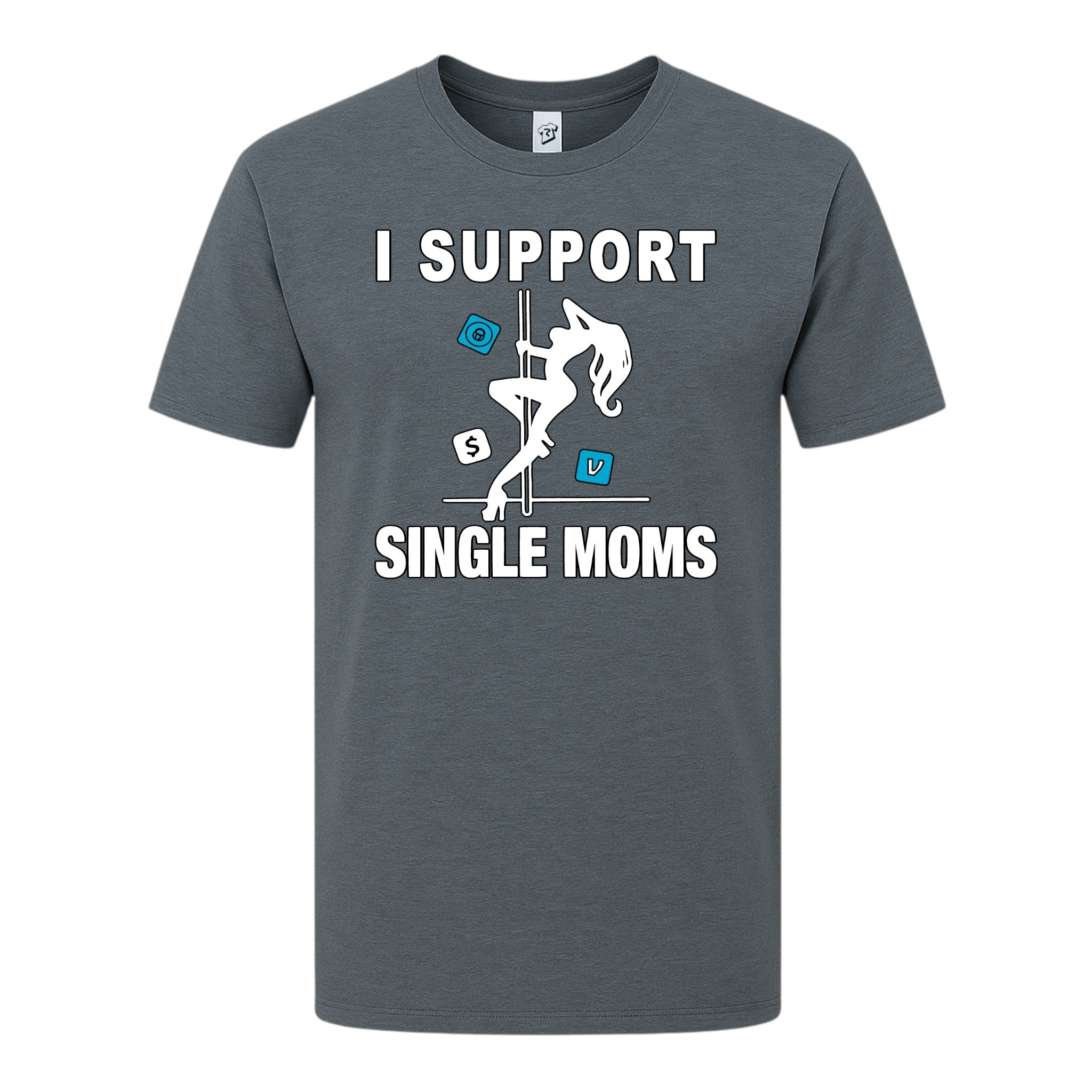 Tees Club graphic tee I Support Single Moms - Premium Tee Black Size M detail