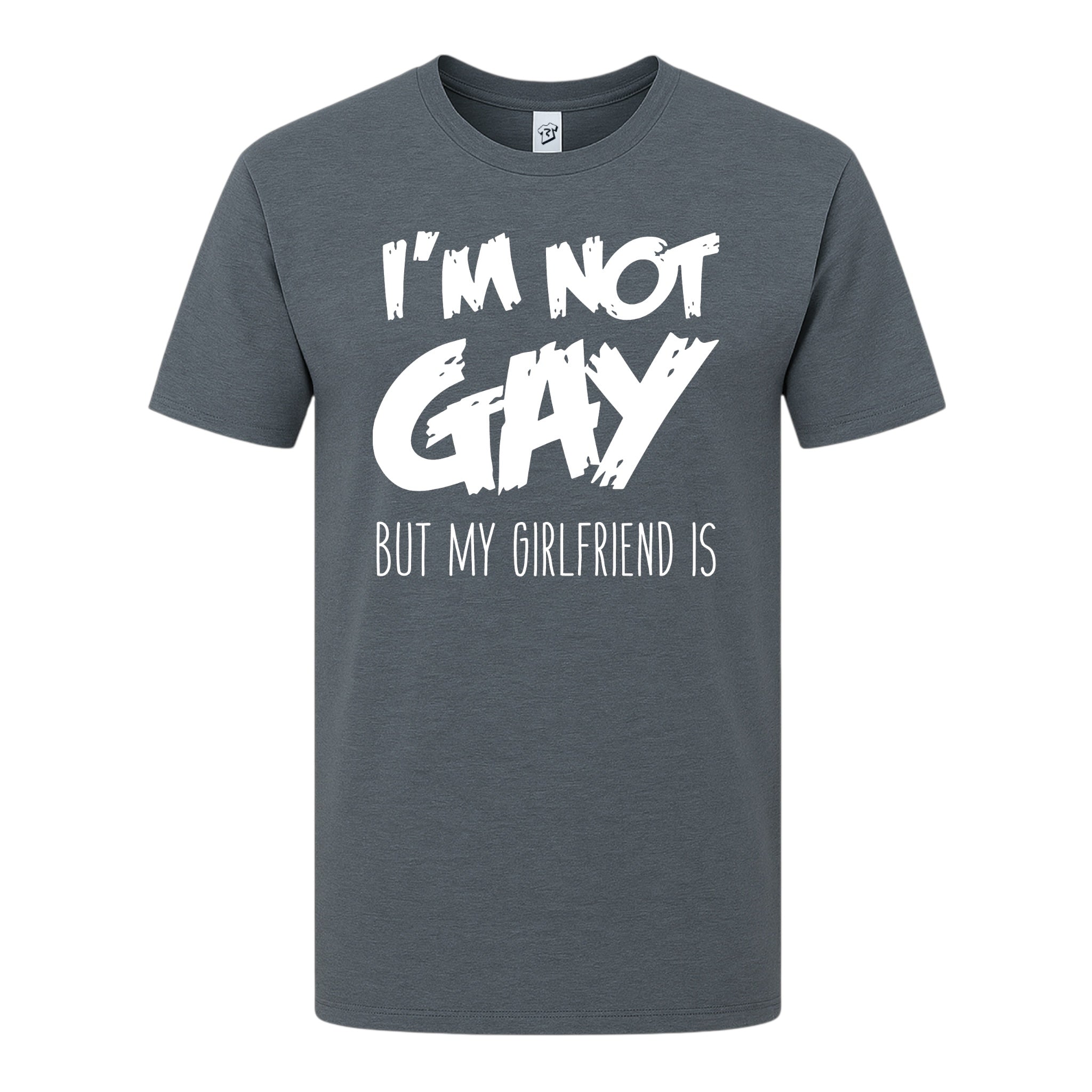 Tees Club graphic tee I'm Not Gay But My Girlfriend Is - Premium Tee Black Size M detail