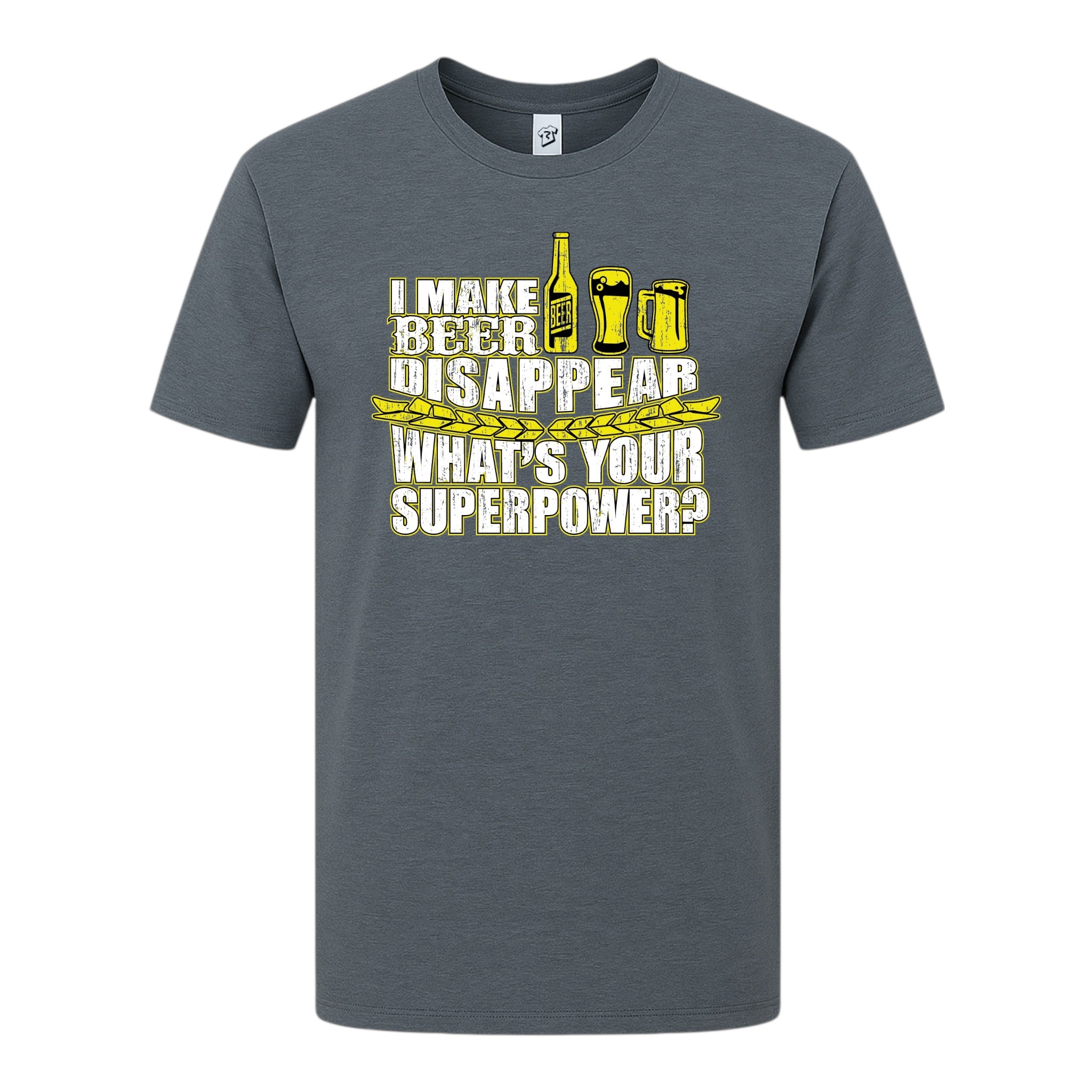 Tees Club graphic tee I Make Beer Disappear What's Your Superpower? - Premium Tee Black Size M detail