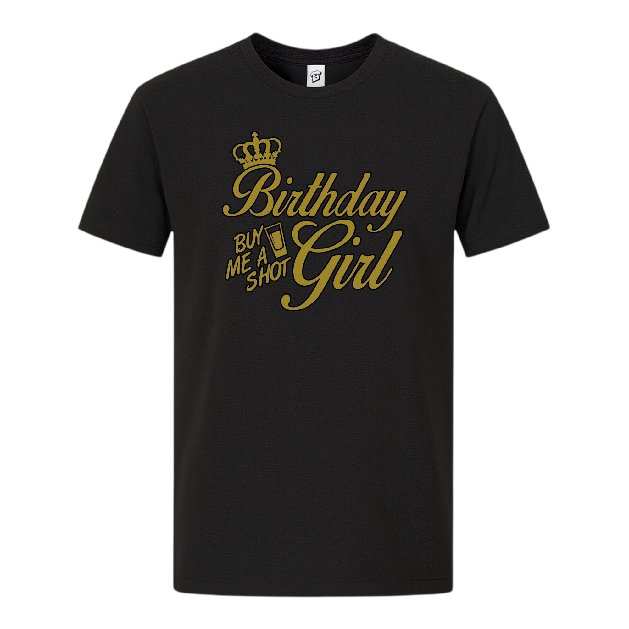Tees Club graphic tee Birthday Girl (Buy Me a Shot) - Premium Tee Black Size S back view