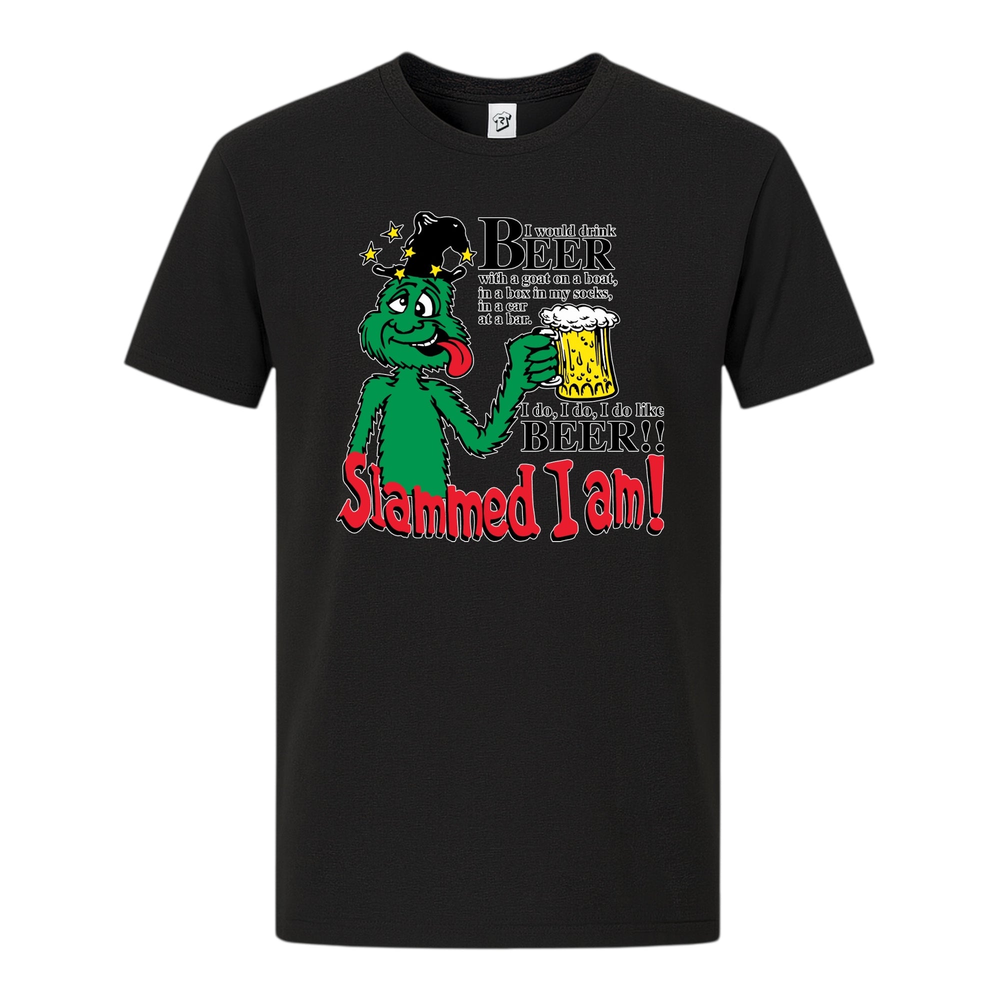 Tees Club graphic tee Slammed I Am Beer - Premium Tee Black Size S back view