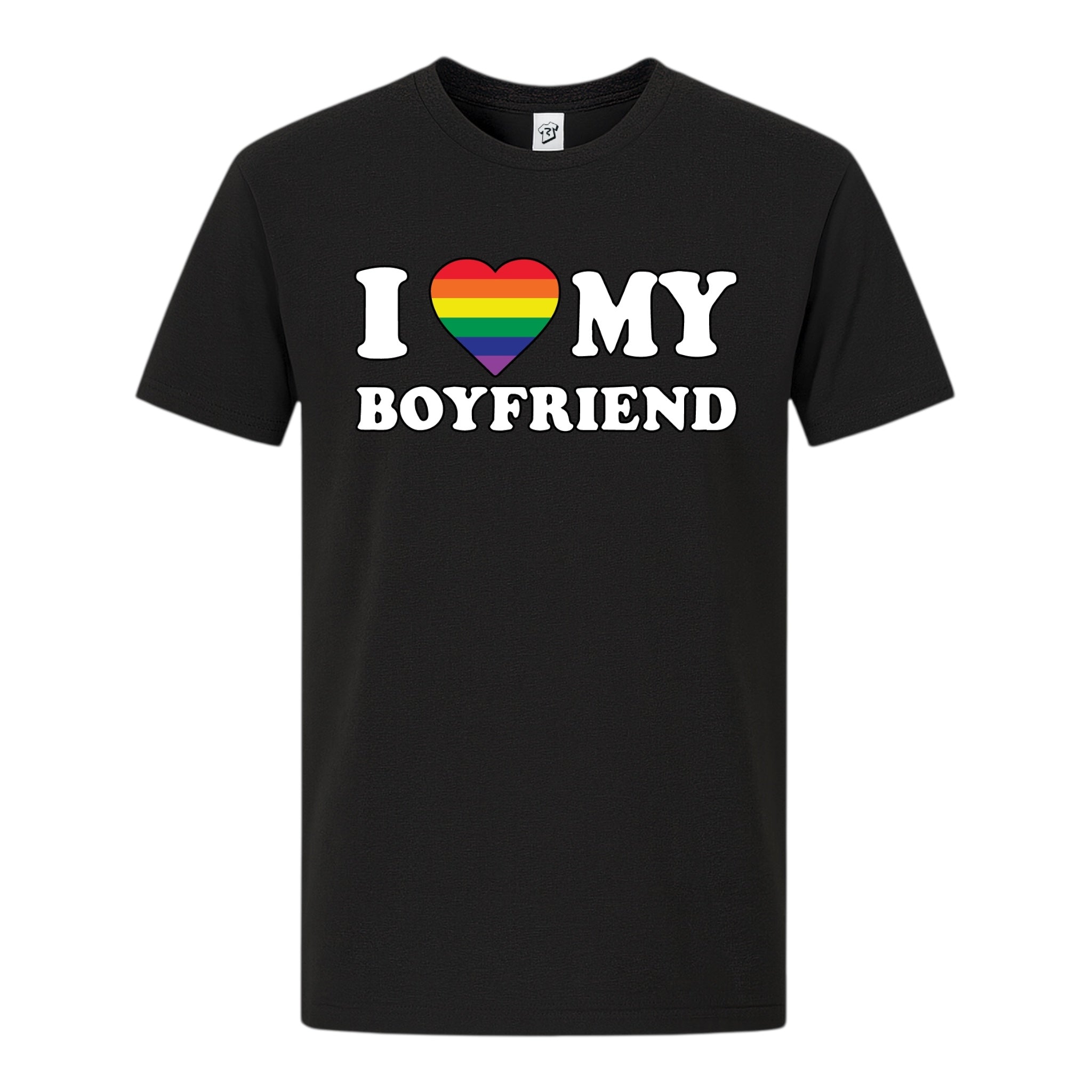 Tees Club graphic tee I Love My Boyfriend (Pride) - Premium Tee Black Size S front view