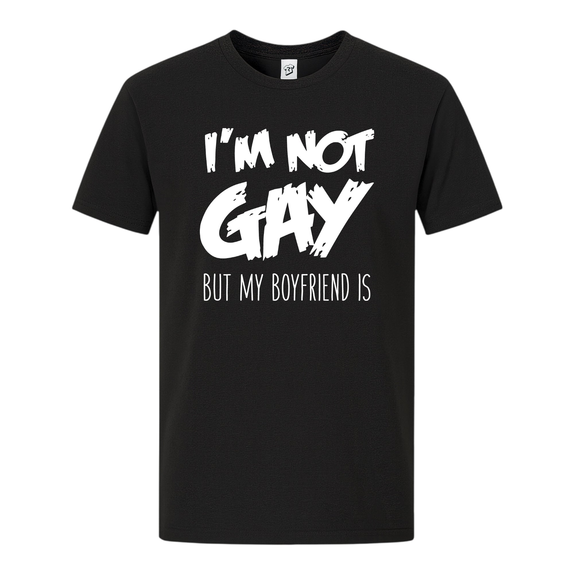 Tees Club graphic tee I'm Not Gay But My Boyfriend Is - Premium Tee Black Size S front view