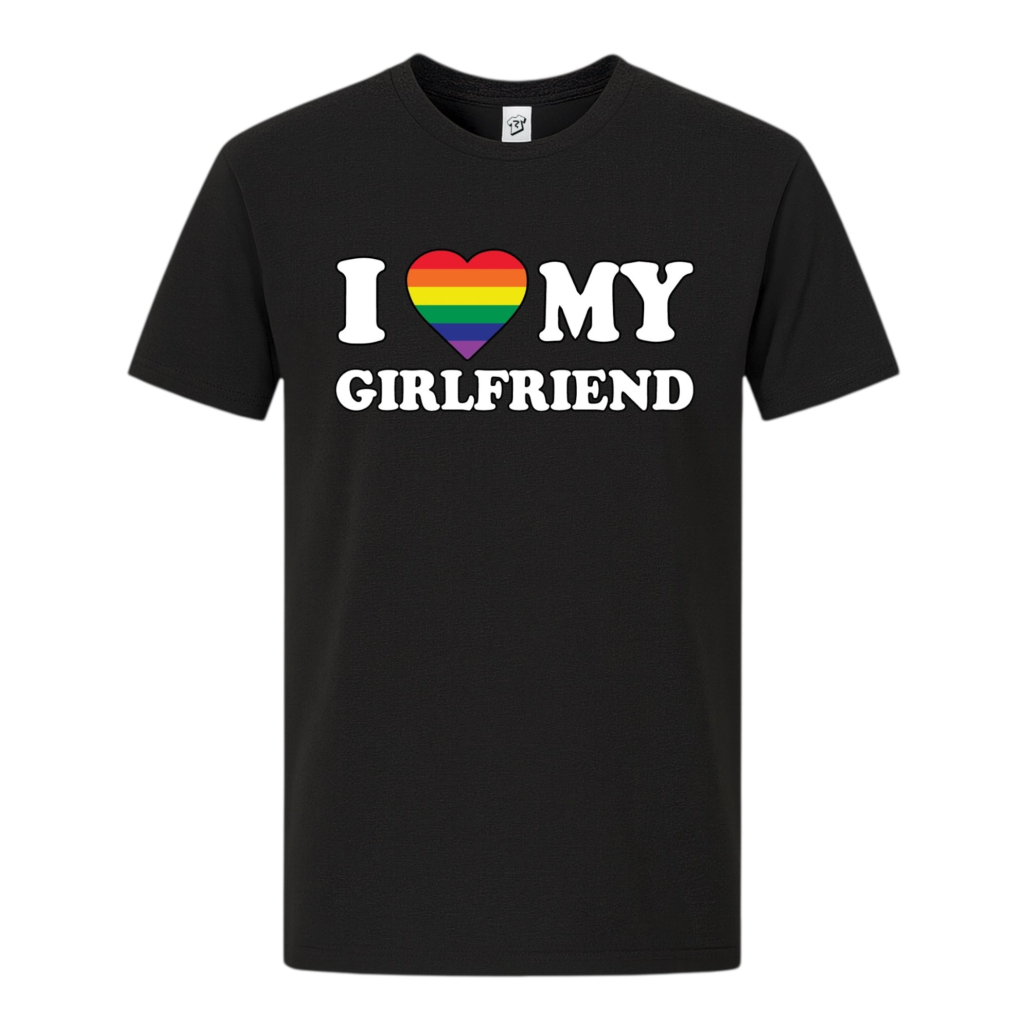 Tees Club graphic tee I Love My Girlfriend (Pride) - Premium Tee Black Size S front view