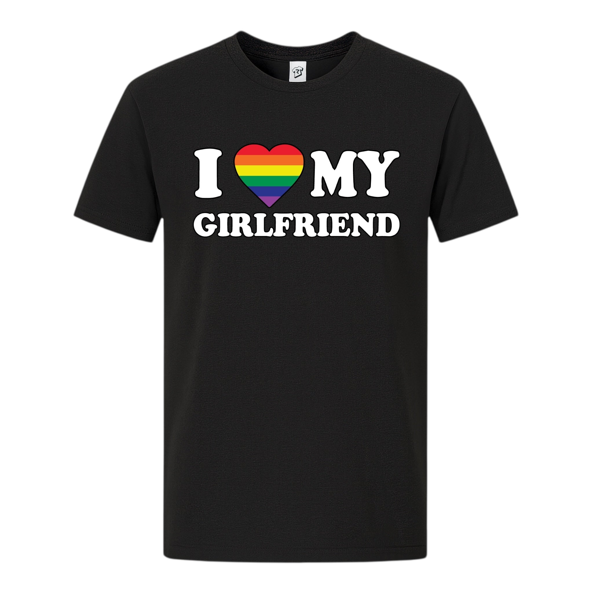 Tees Club graphic tee I Love My Girlfriend (Pride) - Premium Tee Black Size S front view