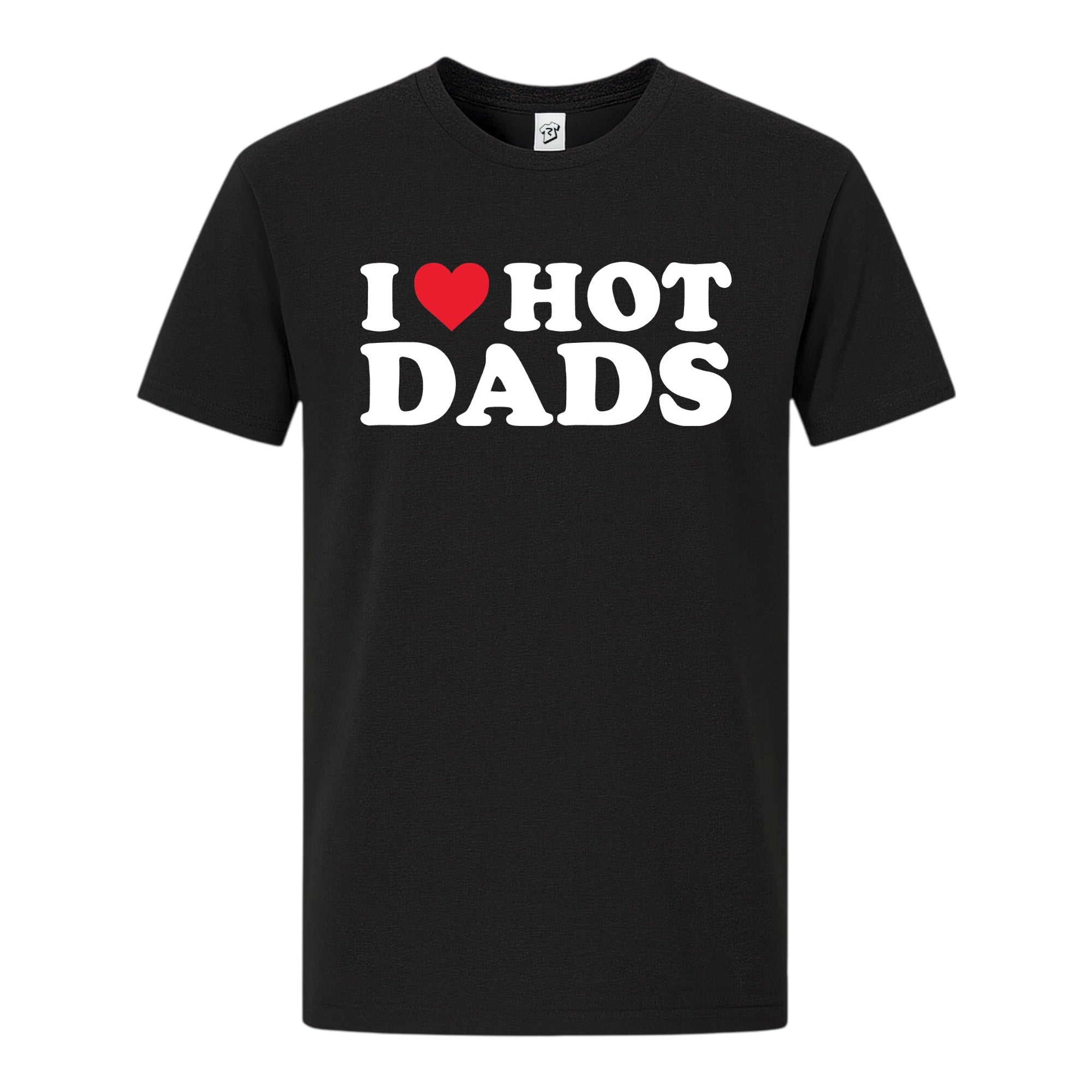 Tees Club graphic tee I Love Hot Dads - Premium Tee Black Size S front view