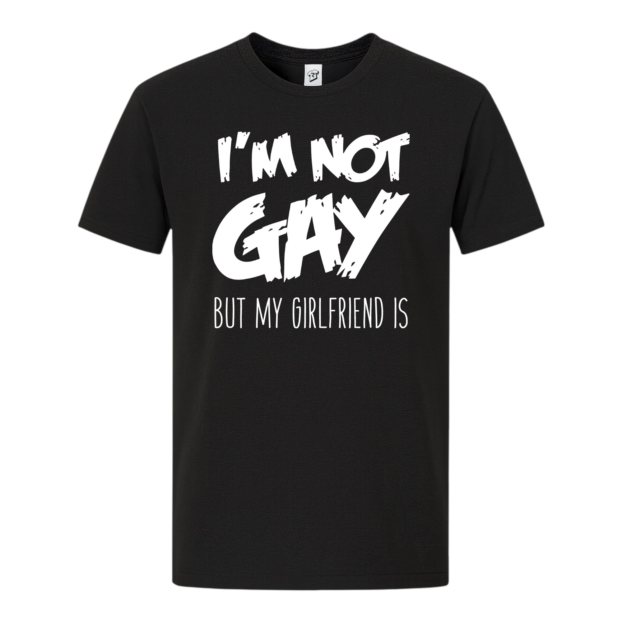 Tees Club graphic tee I'm Not Gay But My Girlfriend Is - Premium Tee Black Size S front view