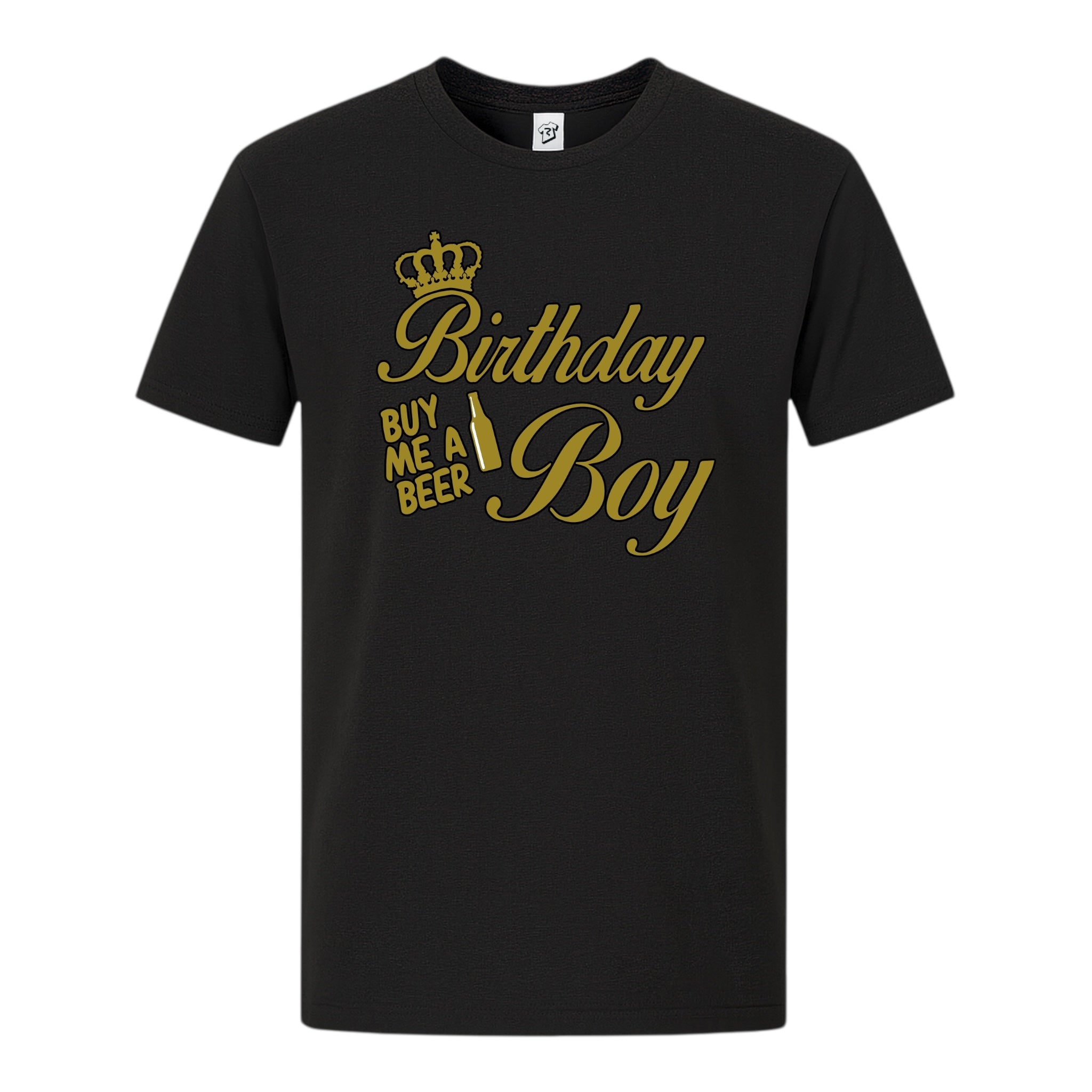 Tees Club graphic tee Birthday Boy (Buy Me a Beer) - Premium Tee Black Size S front view