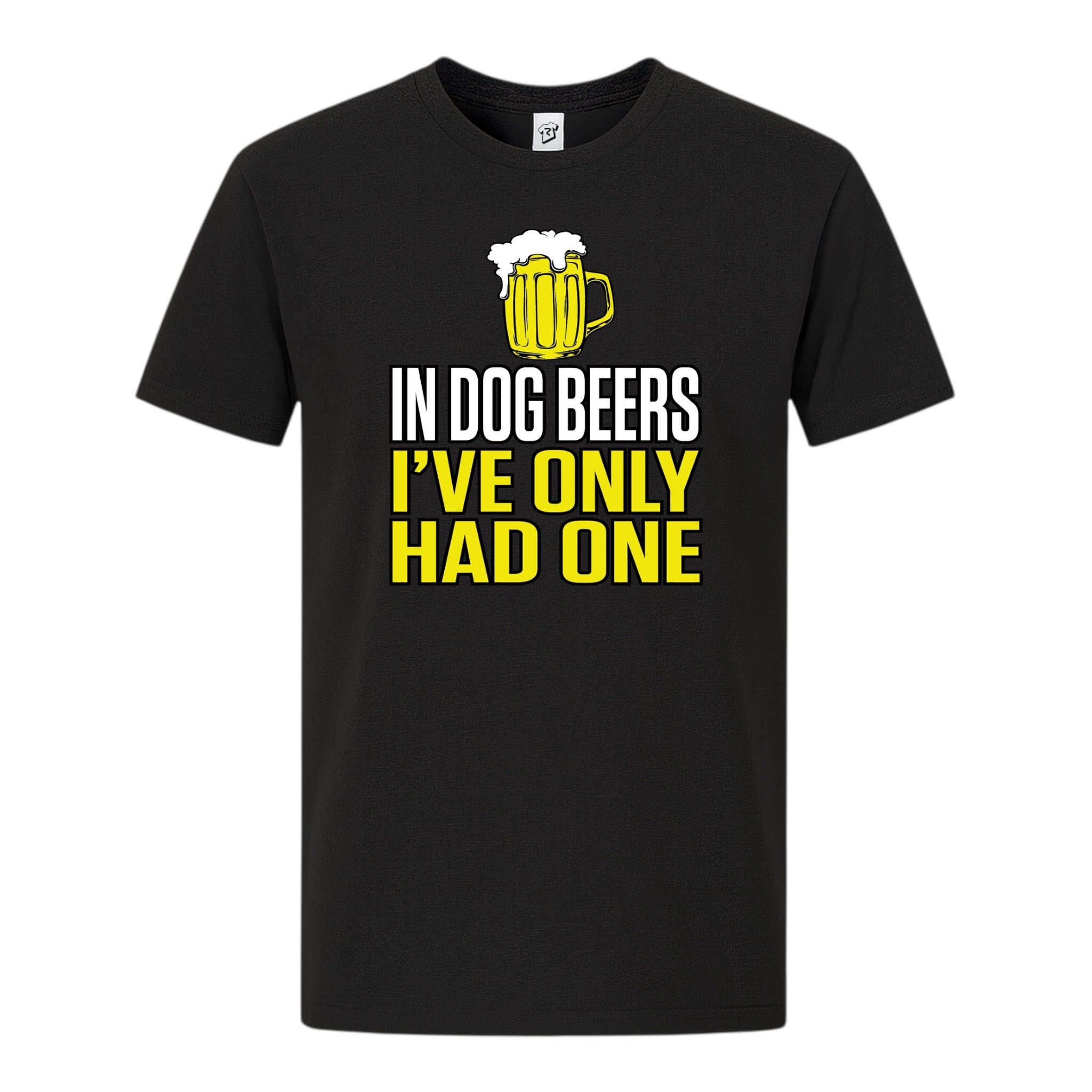 Tees Club graphic tee In Dog Beers I've Only Had One - Premium Tee Black Size S front view