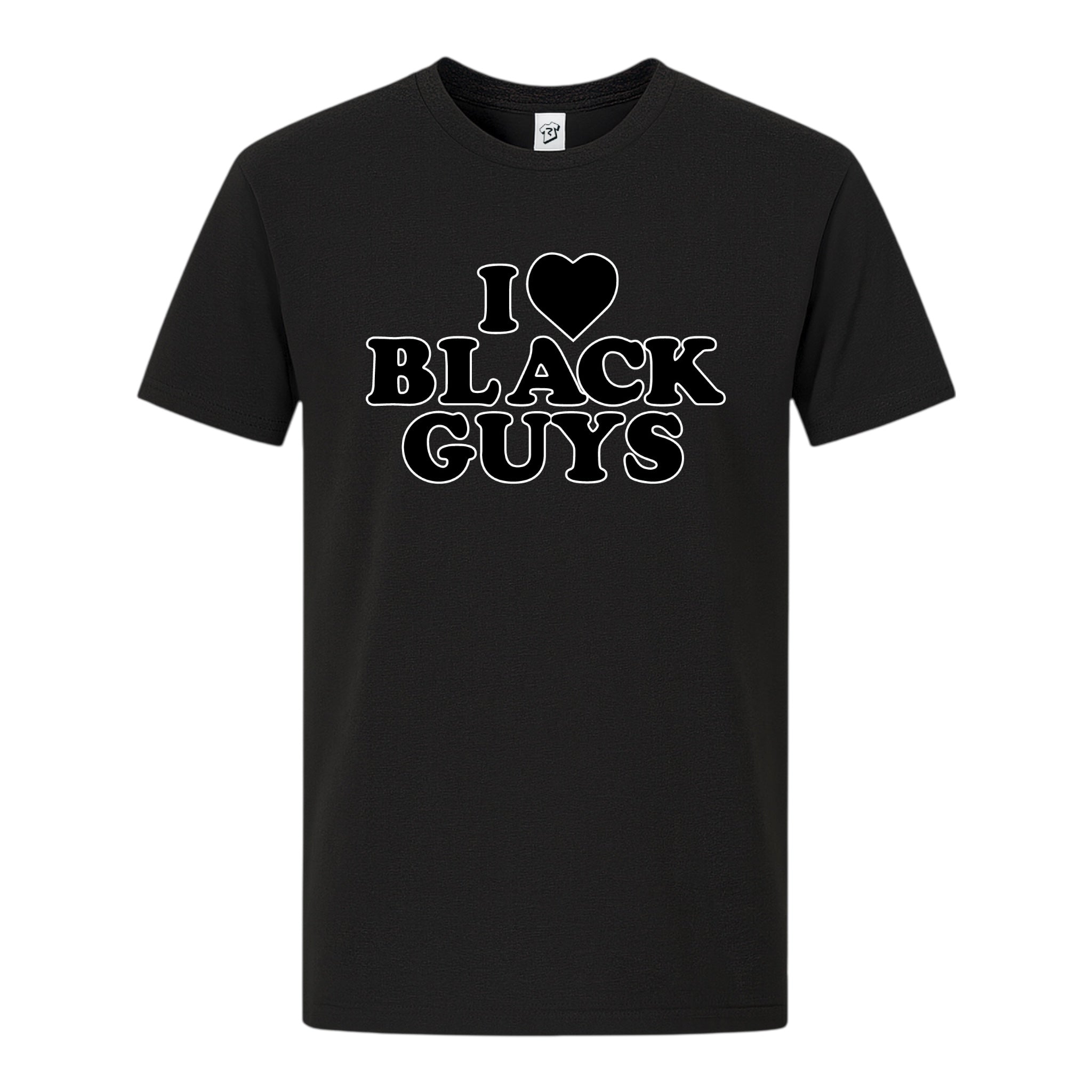 Tees Club graphic tee I Love Black Guys (Black) - Premium Tee Black Size S back view