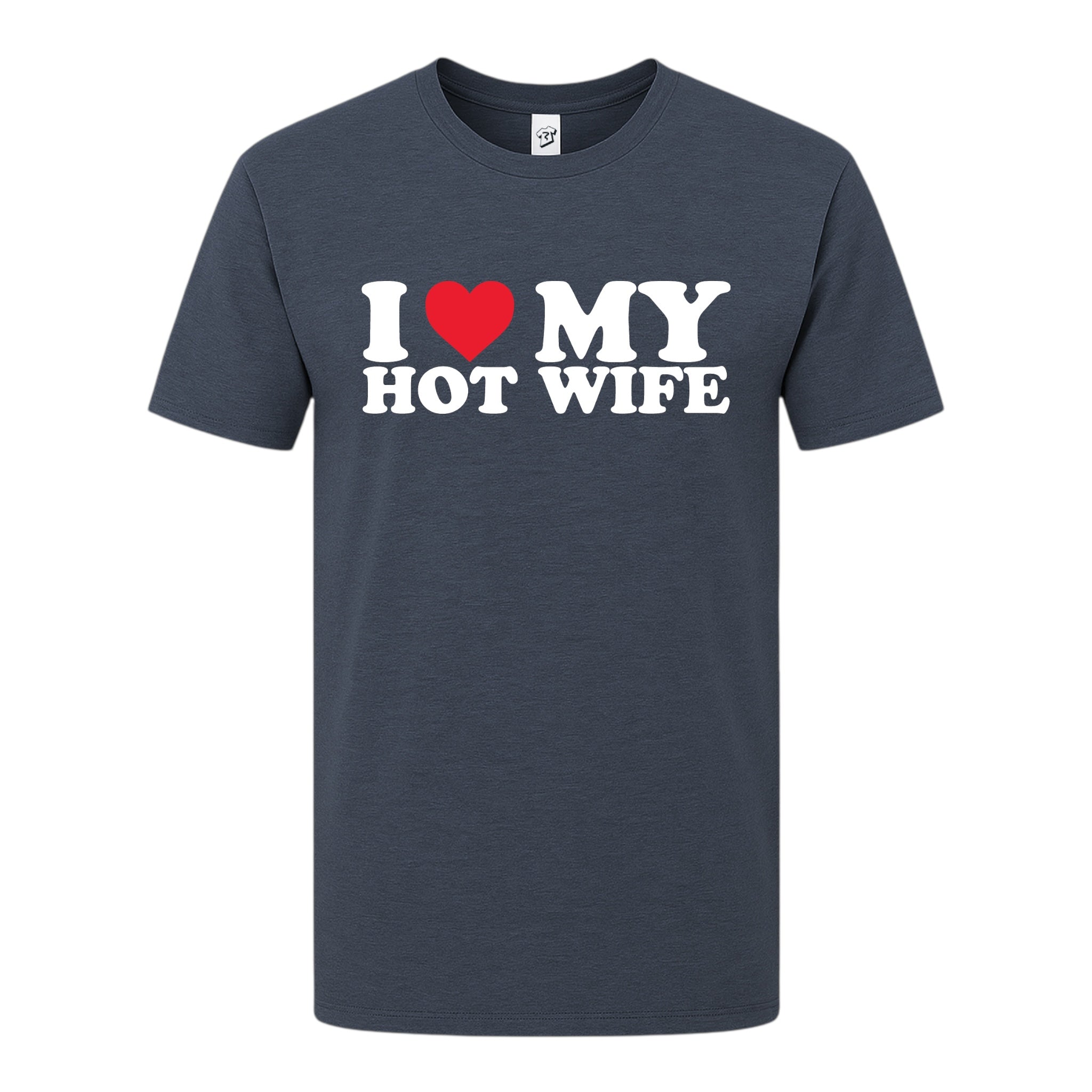 Tees Club graphic tee I Love My Hot Wife - Premium Tee Black Size S back view