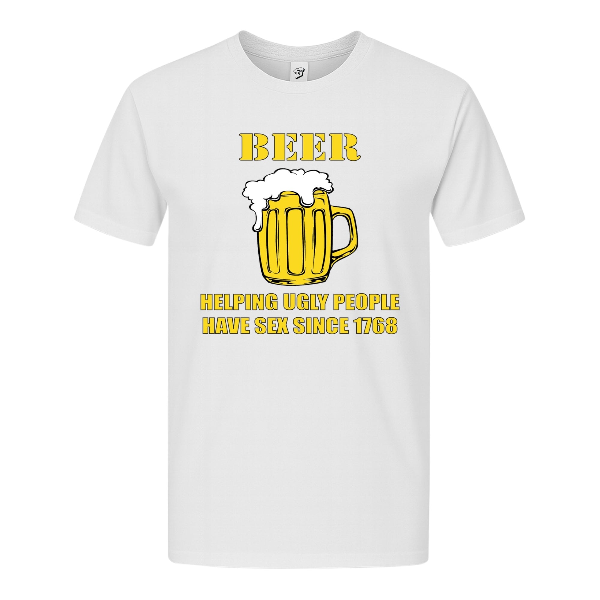 Tees Club graphic tee Beer Helping Ugly People Have Sex - Premium Tee Black Size S front view