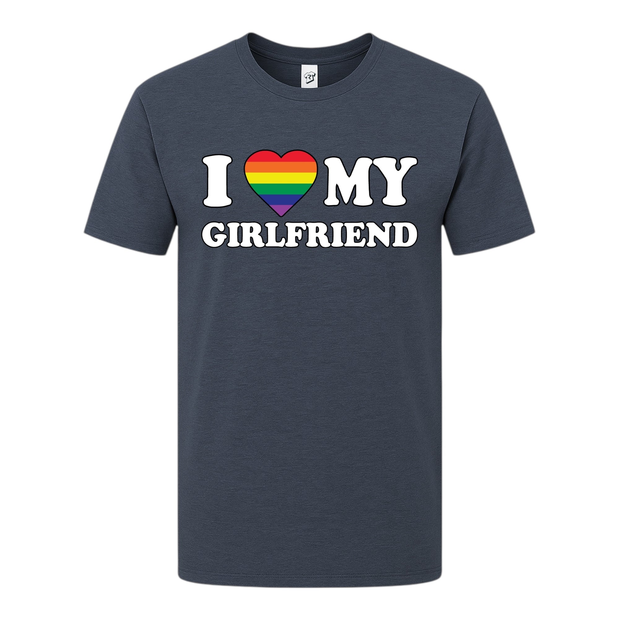 Tees Club graphic tee I Love My Girlfriend (Pride) - Premium Tee Black Size S back view